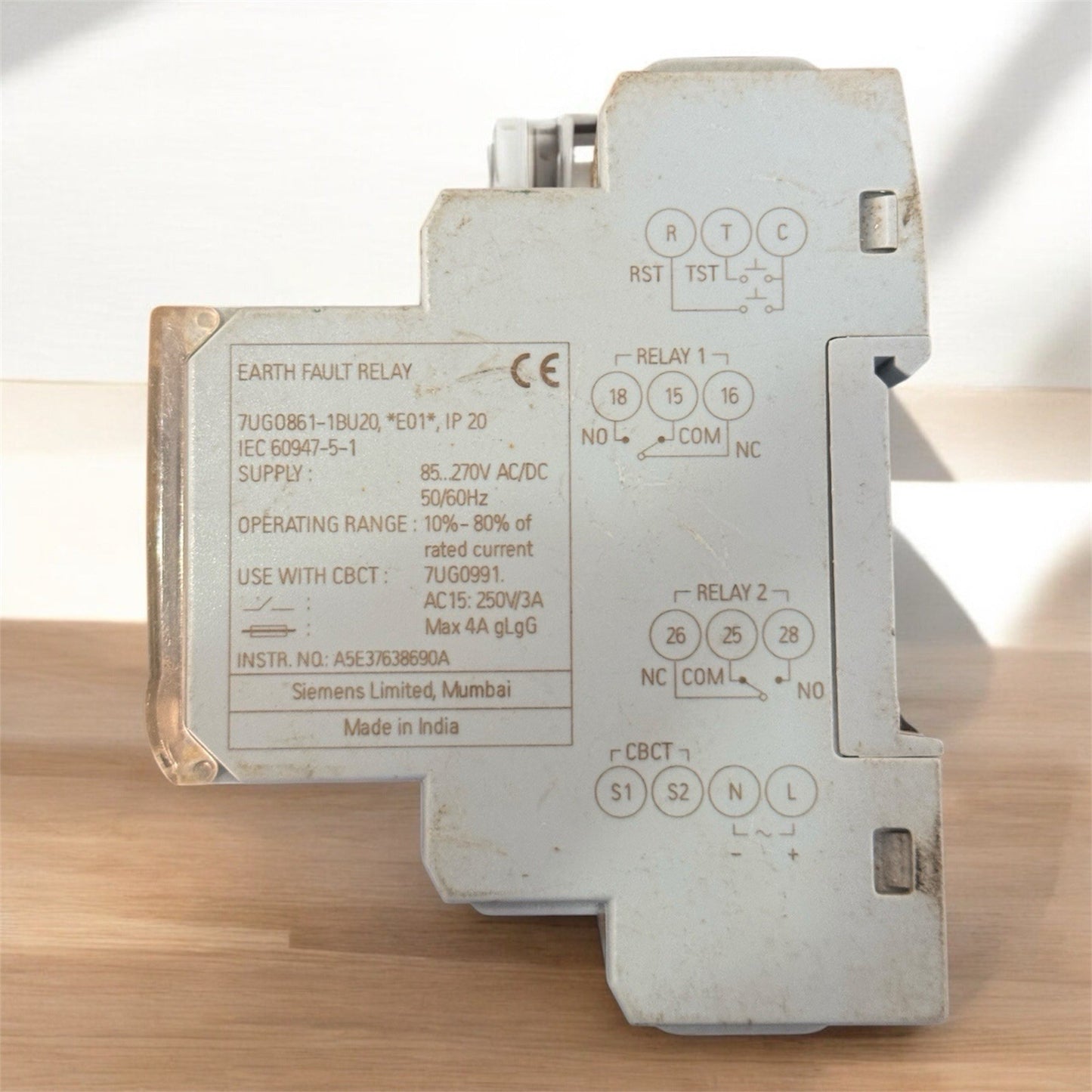 Siemens EARTH FAULT RELAY 7UG0861-1BU20