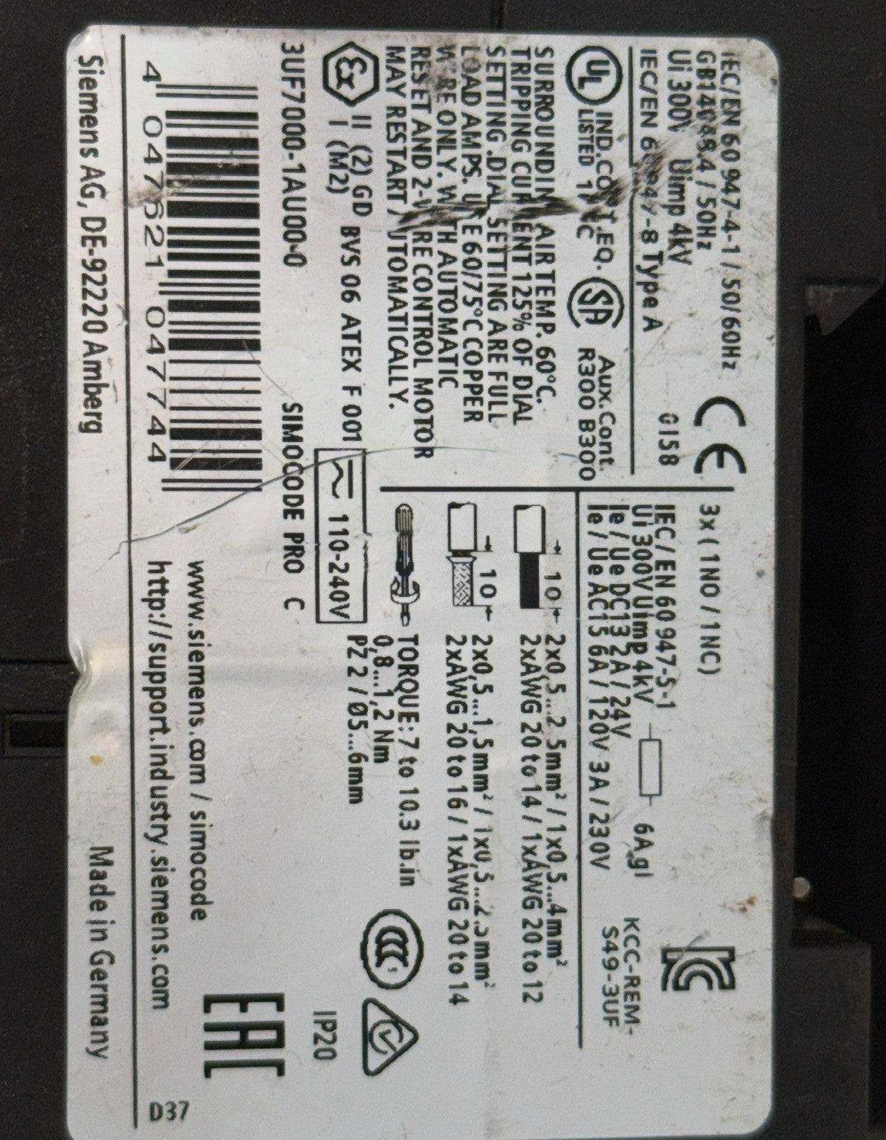 Siemens SIMOCODE PRO-C 3UF7000-1AU00-0