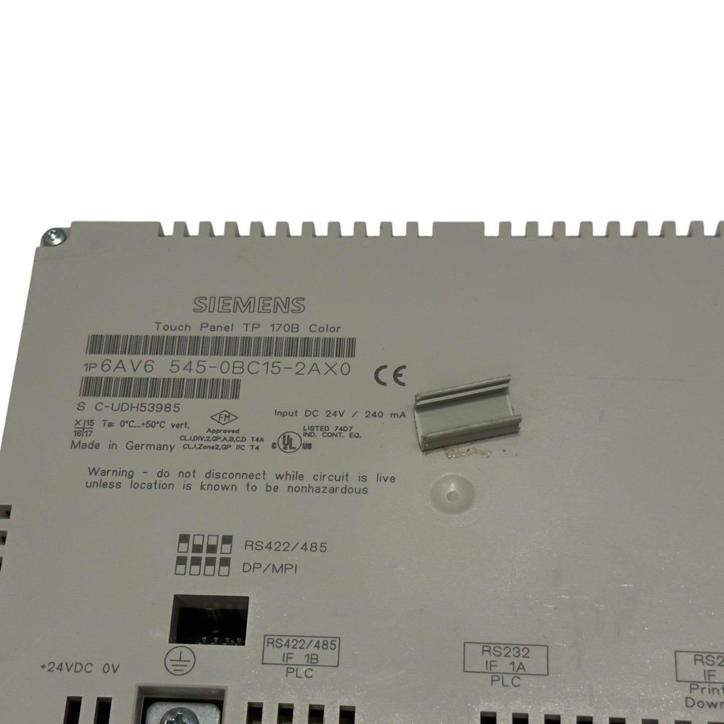 SIEMENS Touch Panel TP 170B Color 6A V6 545-0BC15-2AX0