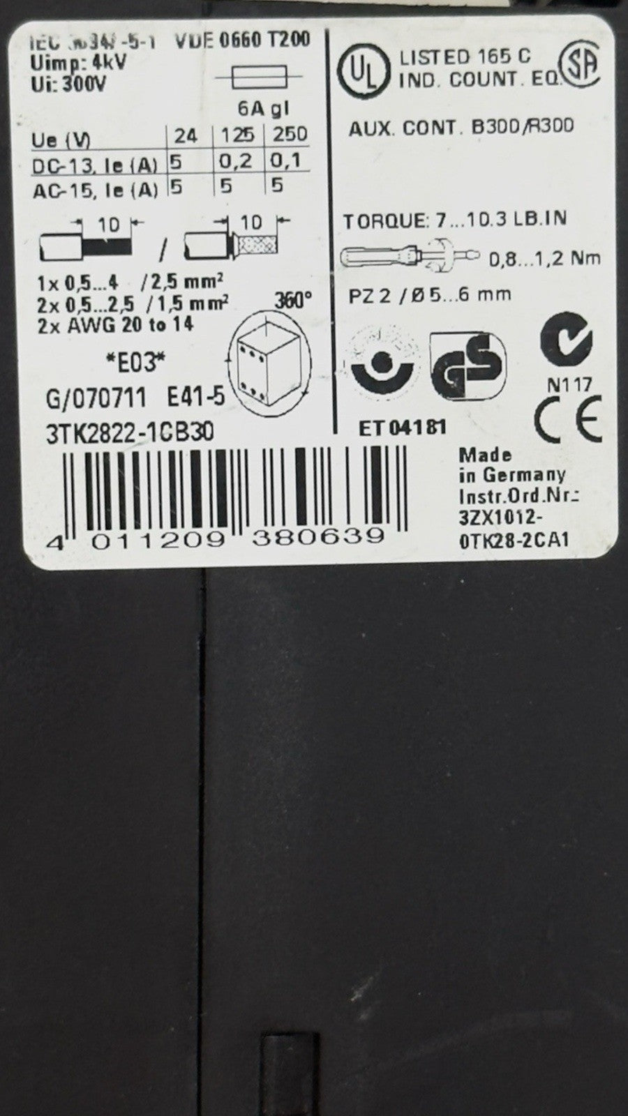 SIEMENS SIRIUS 3TK2822-1CB30 SAFETY RELAY - Made In Germany