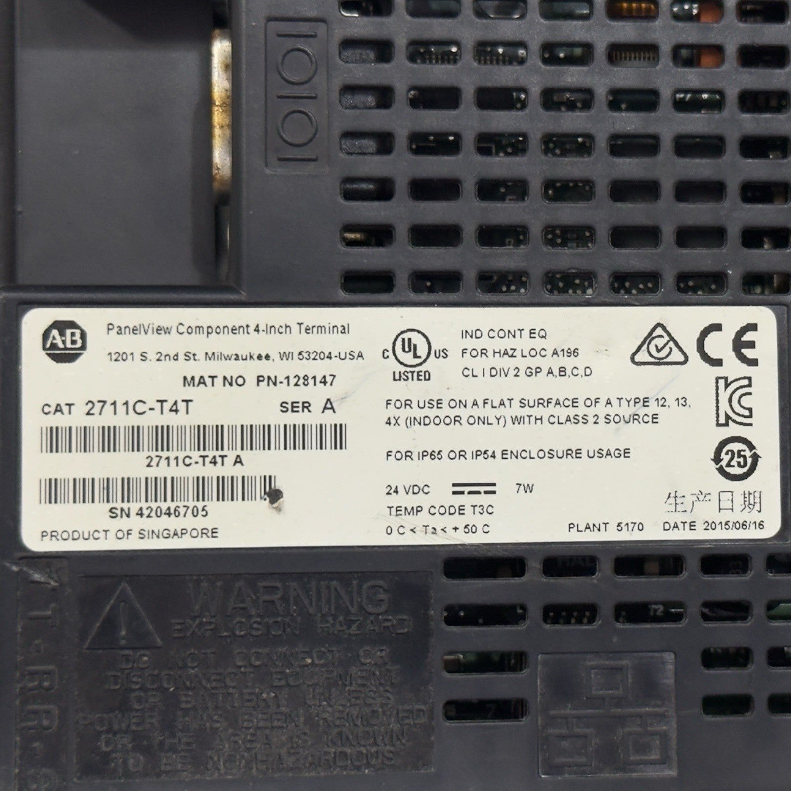 Allen-Bradley PanelView C400 Ser-A  2711C-T4T