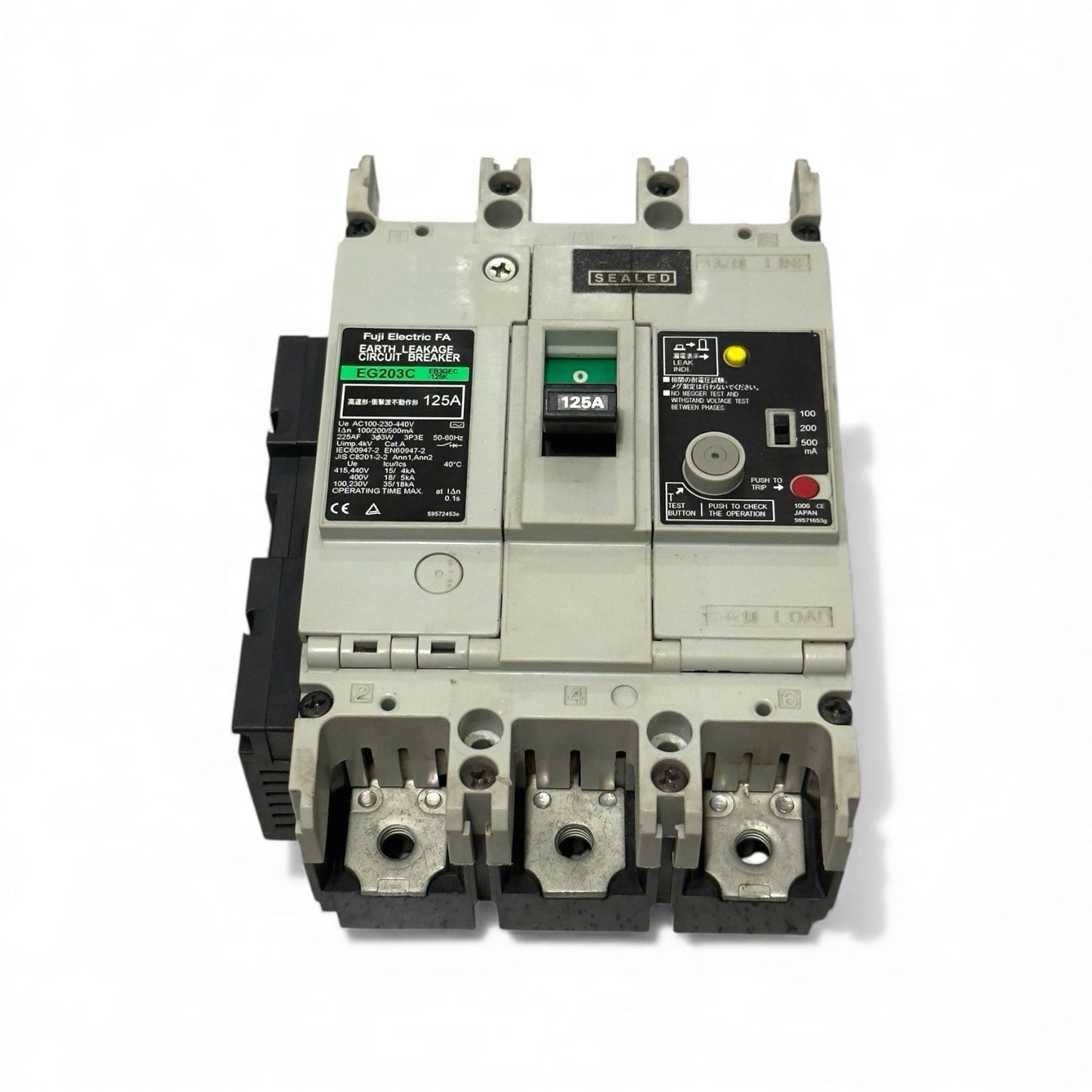 Fuji Electric EG203C 125A EARTH LEAKAGE CIRCUIT BREAKER