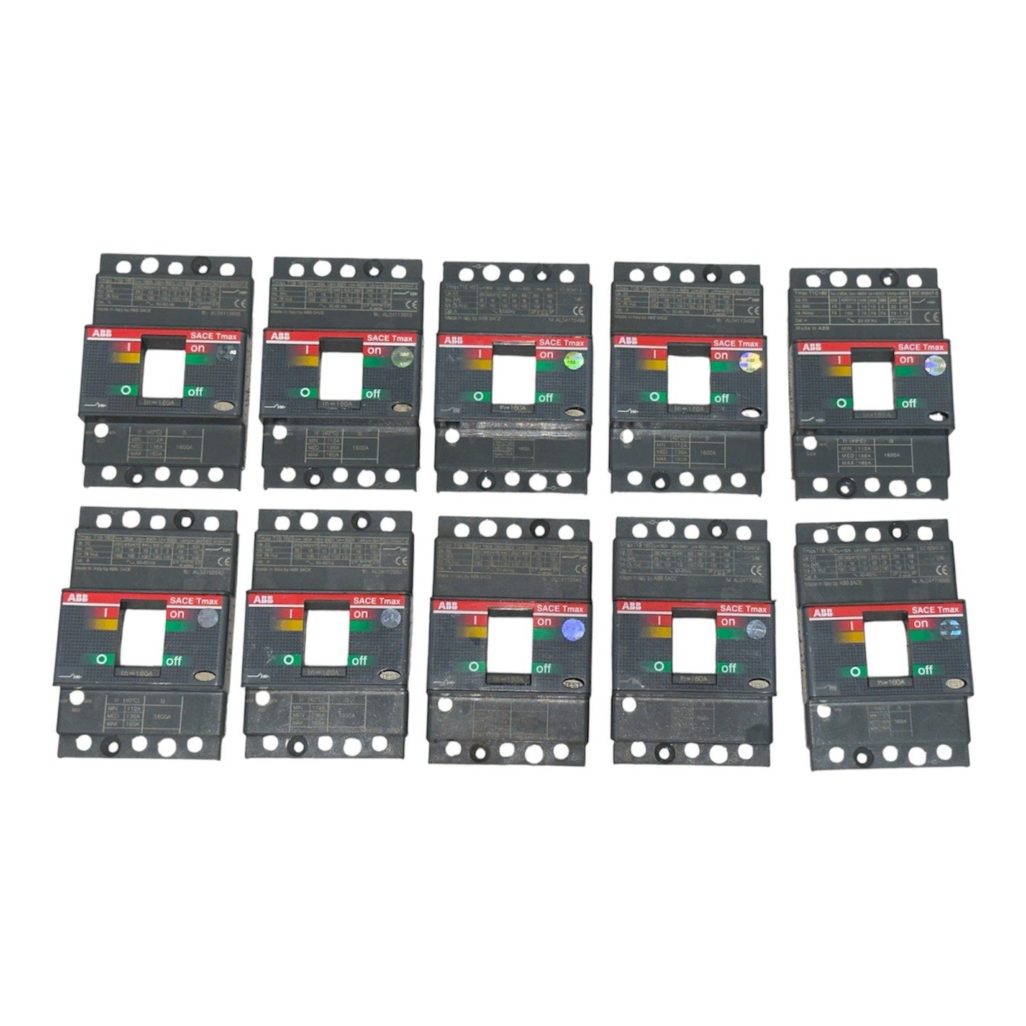 ABB SACE Tmax T1B 160A Molded Case Circuit Breaker Frames -Set of 10