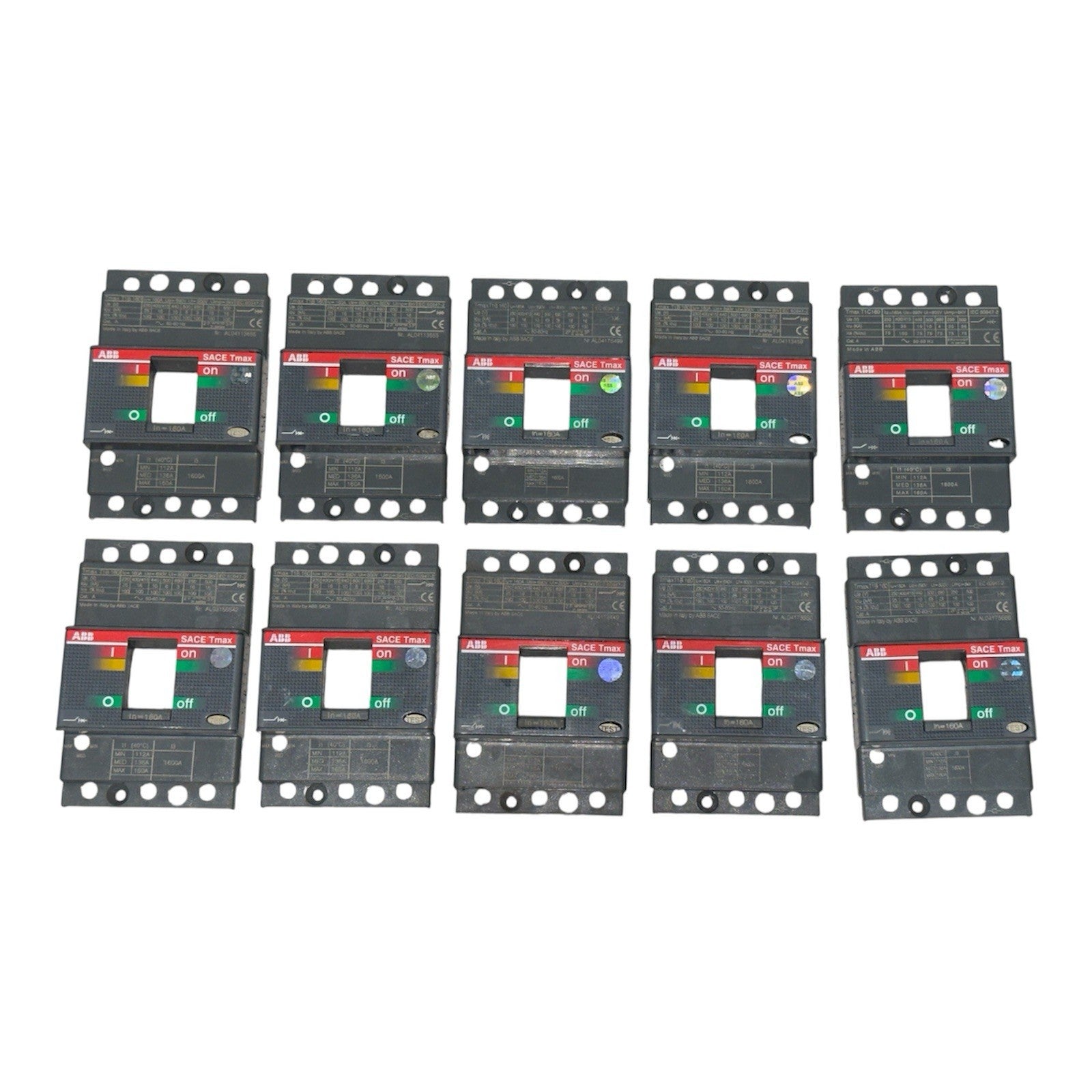 ABB SACE Tmax T1B 160A Molded Case Circuit Breaker Frames -Set of 10