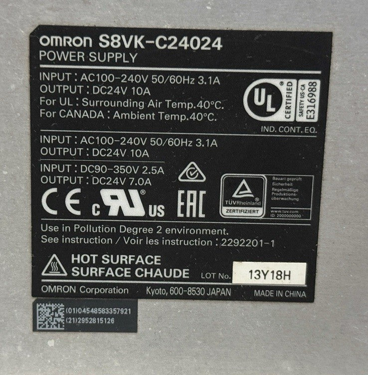 OMRON S8VK-C24024 POWER SUPPLY