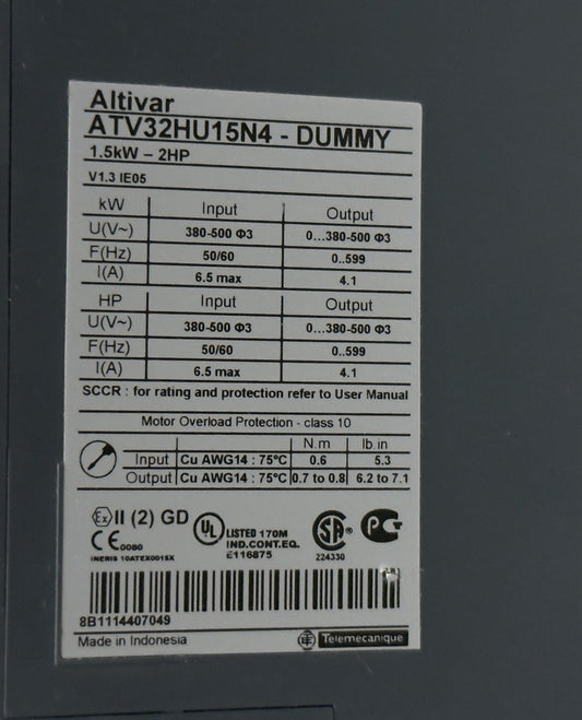 Schneider Electric ATV32HU15N4 Variable Speed Drive- Only Body