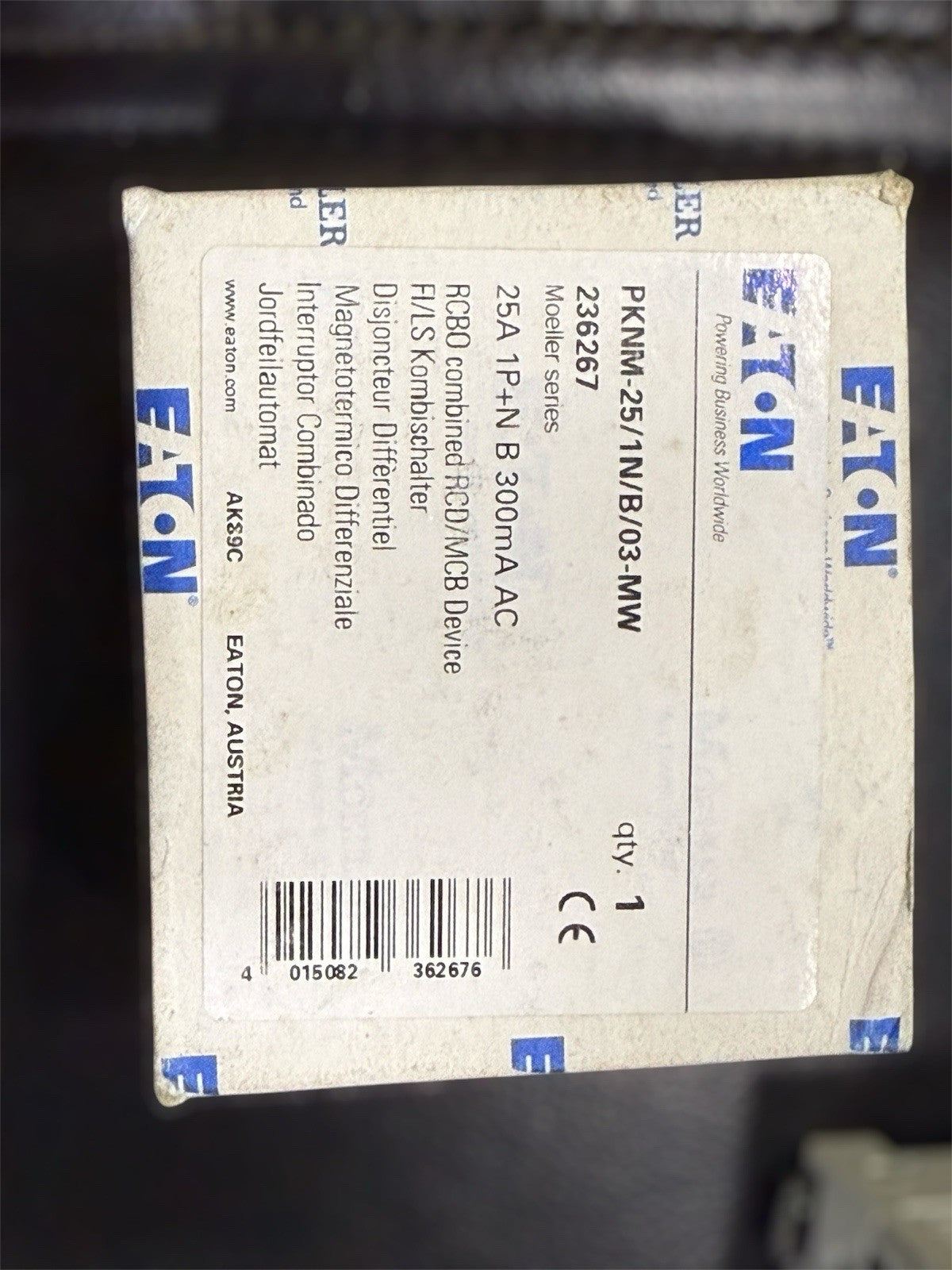 EATON 25 amper  MPCB SWITCH PKNM-25/1N/B/03-MW