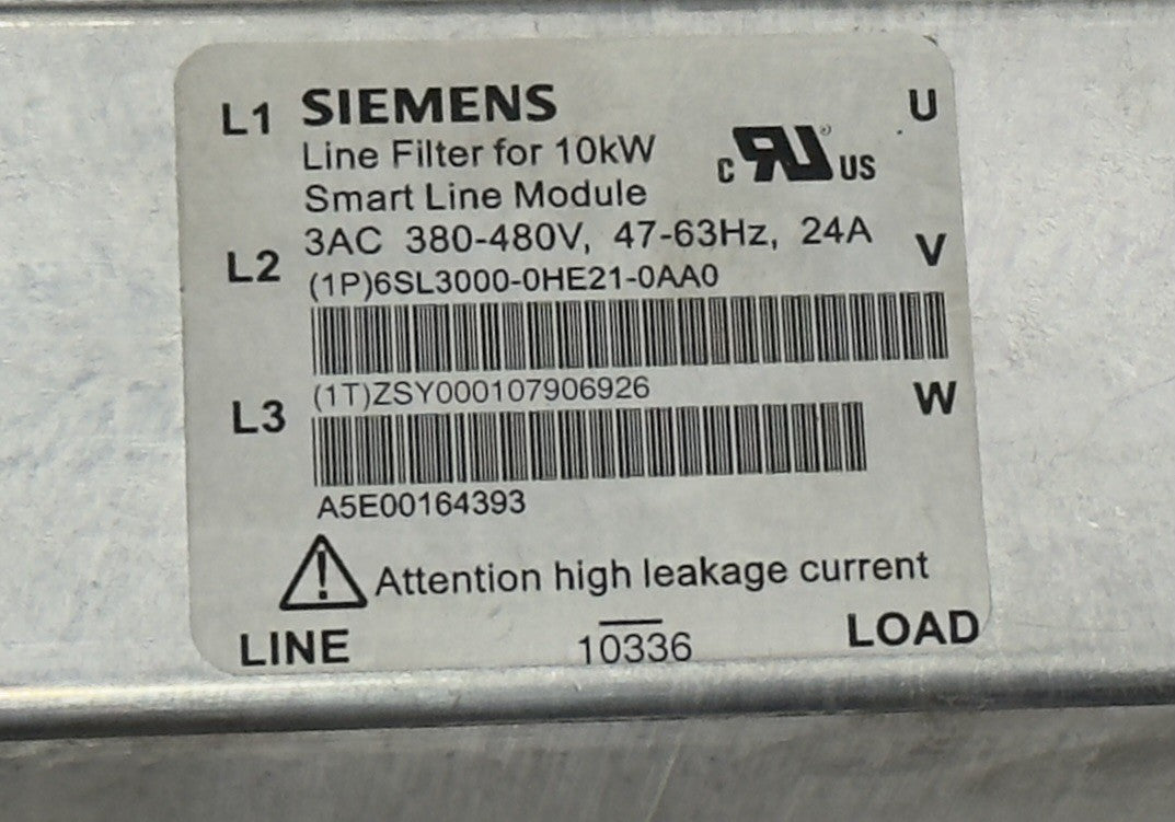 Siemens 6SL3000-0HE21-0AA0 Line Filter for 10kW