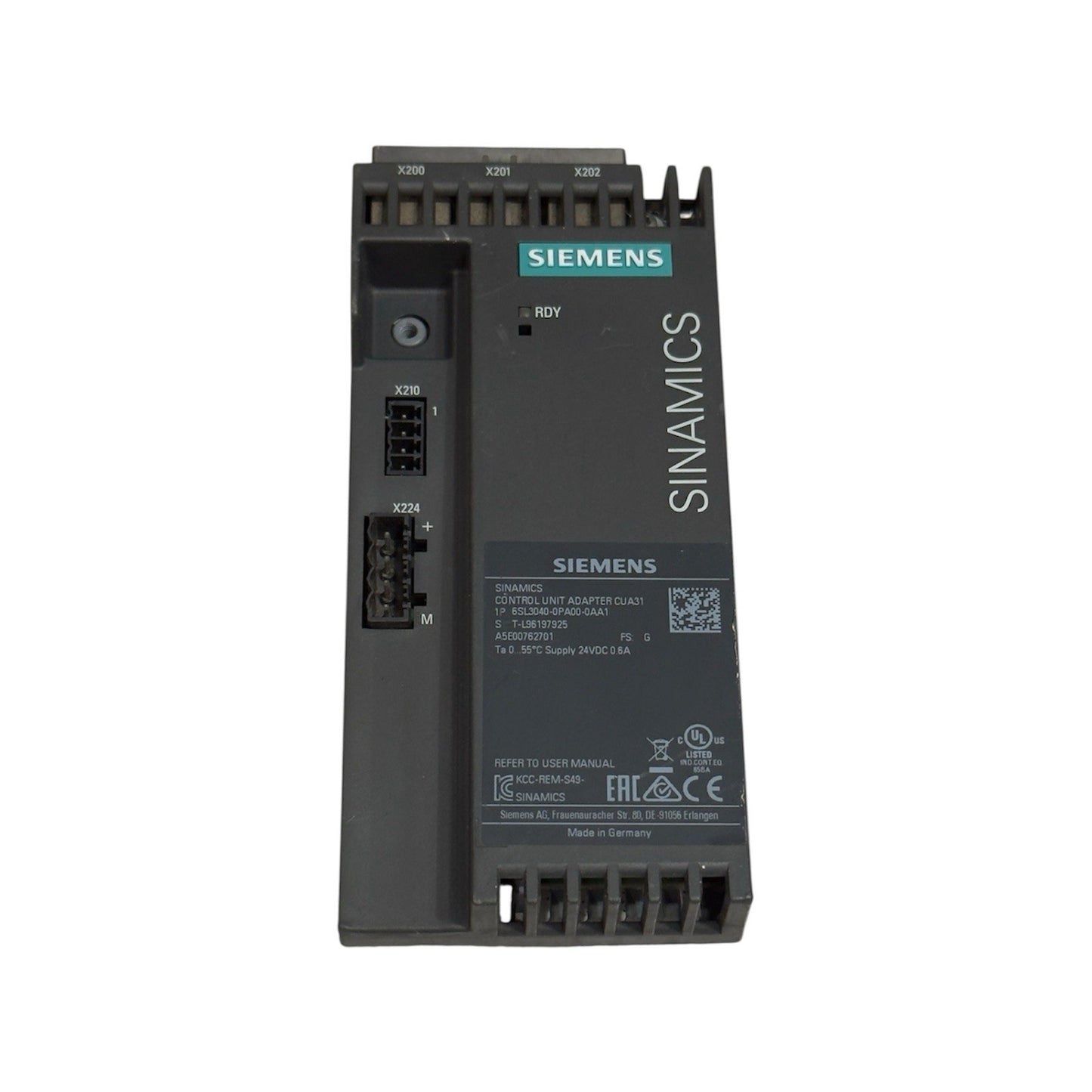 SIEMENS 6SL3040-0PA00-0AA1 CONTROL UNIT ADAPTER