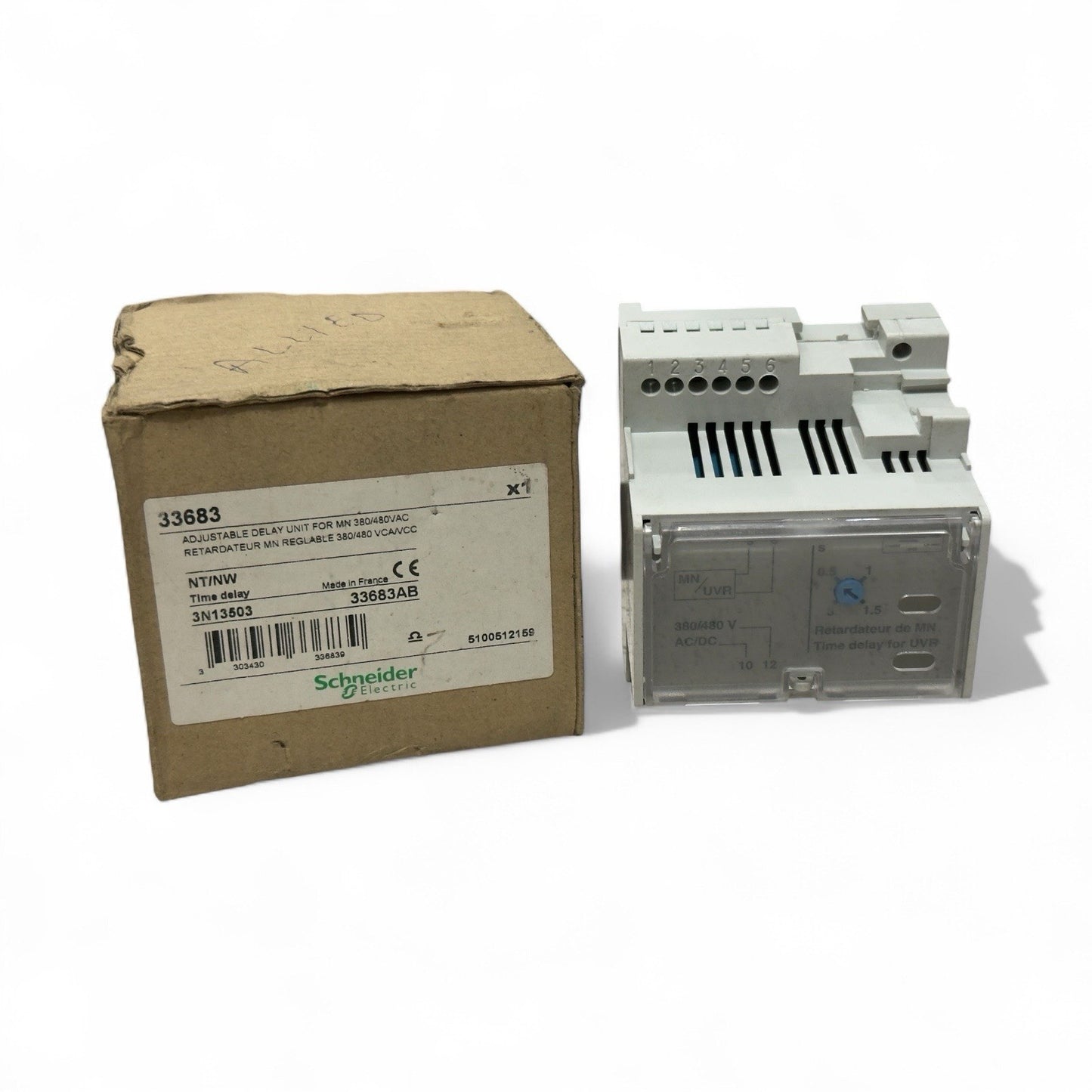 Schneider ADJUSTABLE DELAY UNIT FOR MN 380/480VAC RETARDATEUR MN REGLABLE