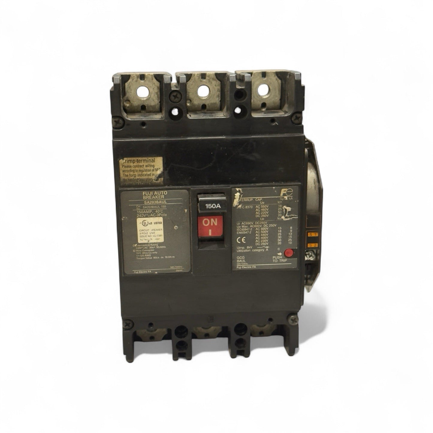 FUJI ELECTRIC SA203BAUL 3 POLE 125 AMP Circuit Breaker