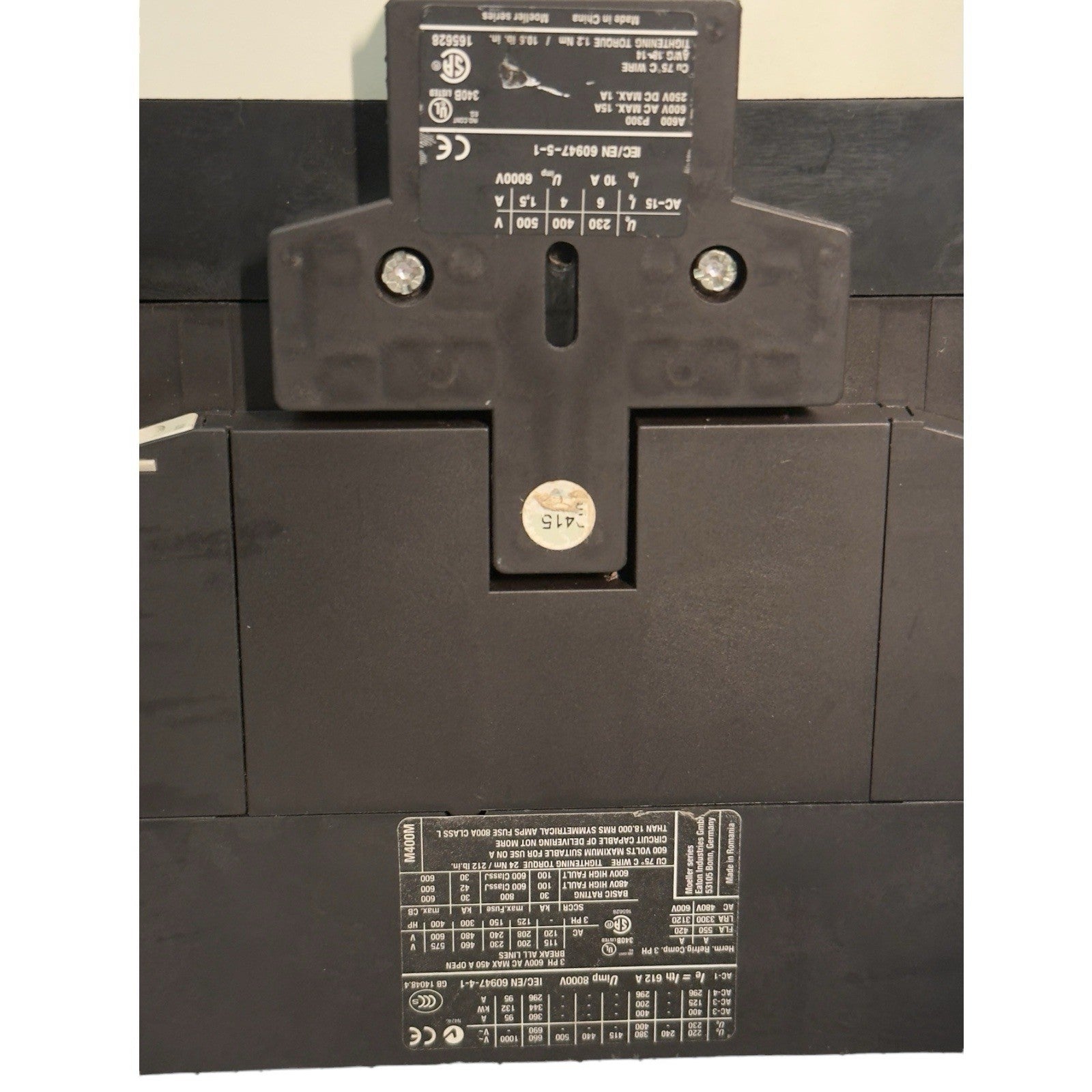 EATON DIL M400 XTCE400M Contactor - 110/250v Coil - Made In Romania