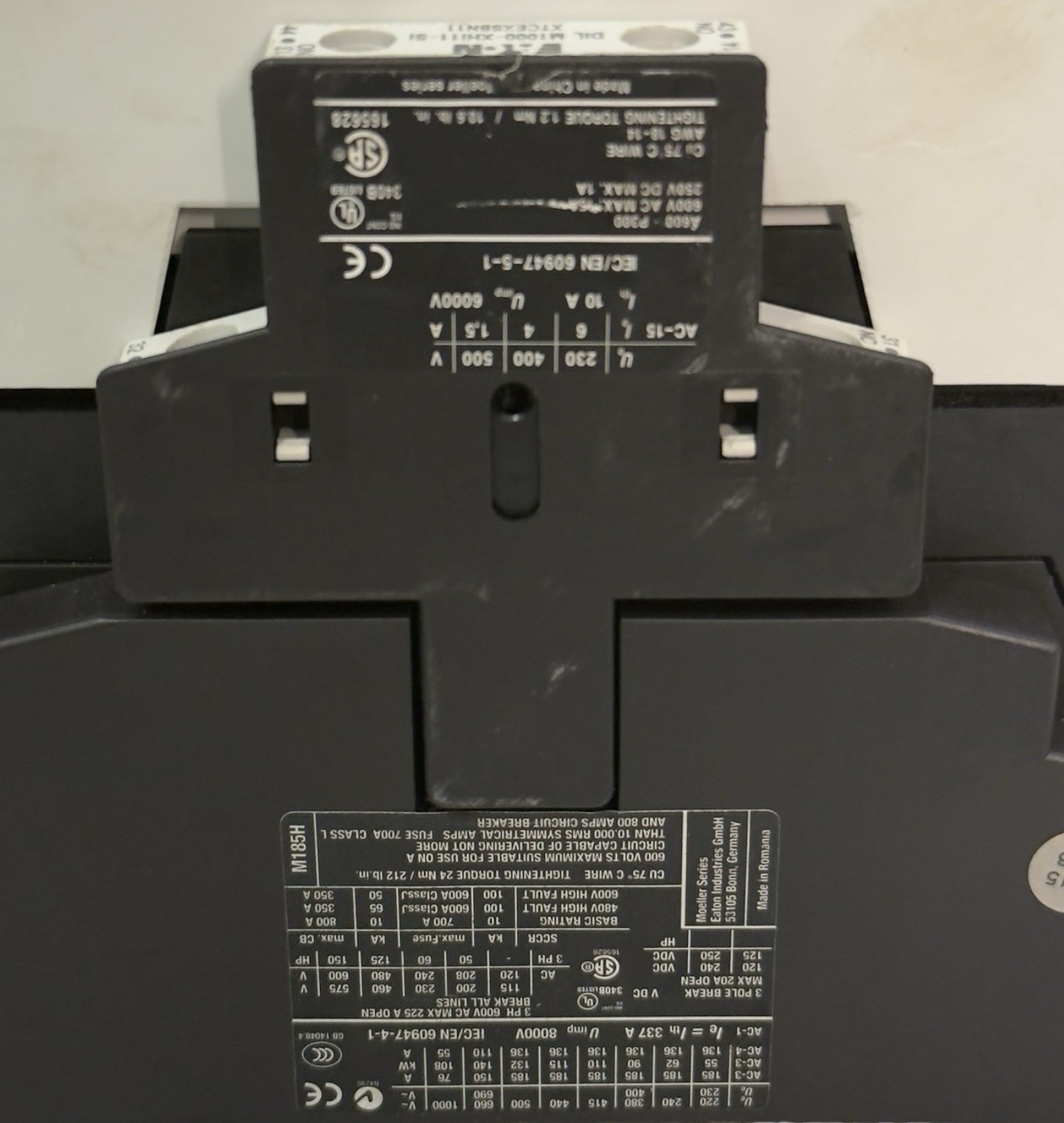 EATON DIL M185A  XTCE185H 190-240V 3POLE 185 A MAGNETIC POWER CONTACTOR