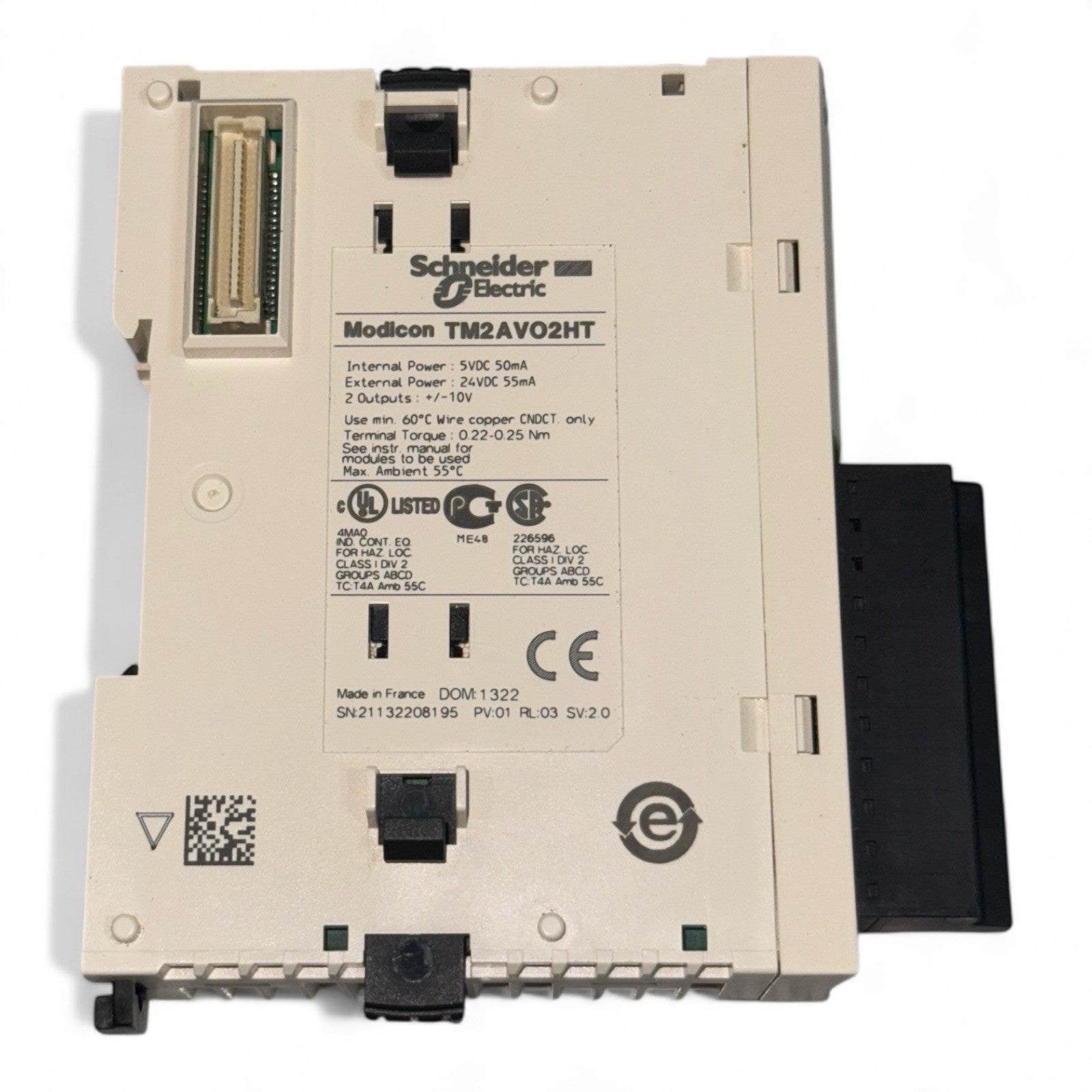 Schneider Modicon TM2AVO2HT Analog Out- Made In France