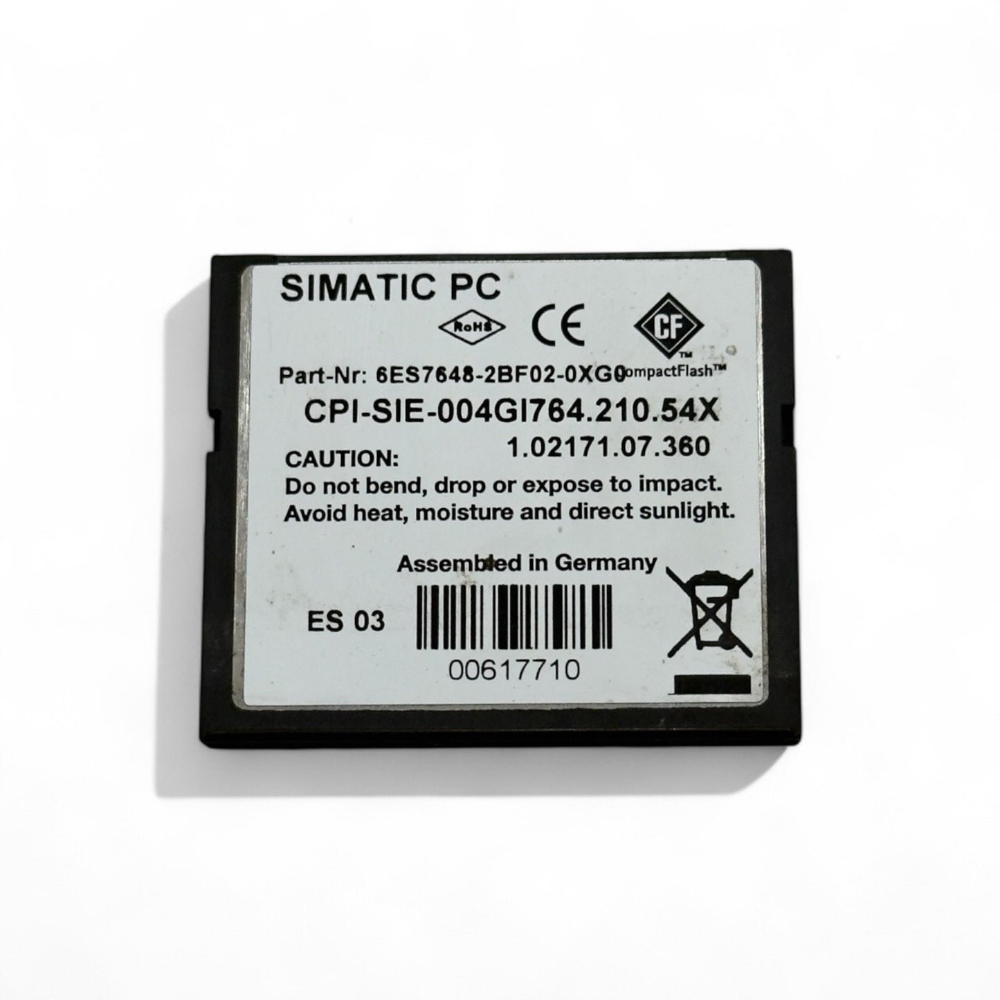 SIEMENS SIMATIC MICROBOX PC MEMORY CARD 6ES7648-2BF02-0XG0