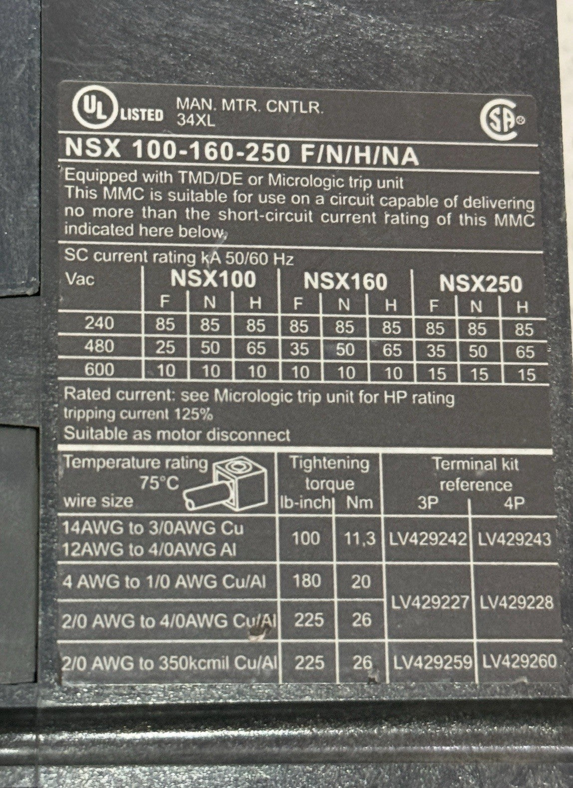 Schneider Electric Compact NSX 160F