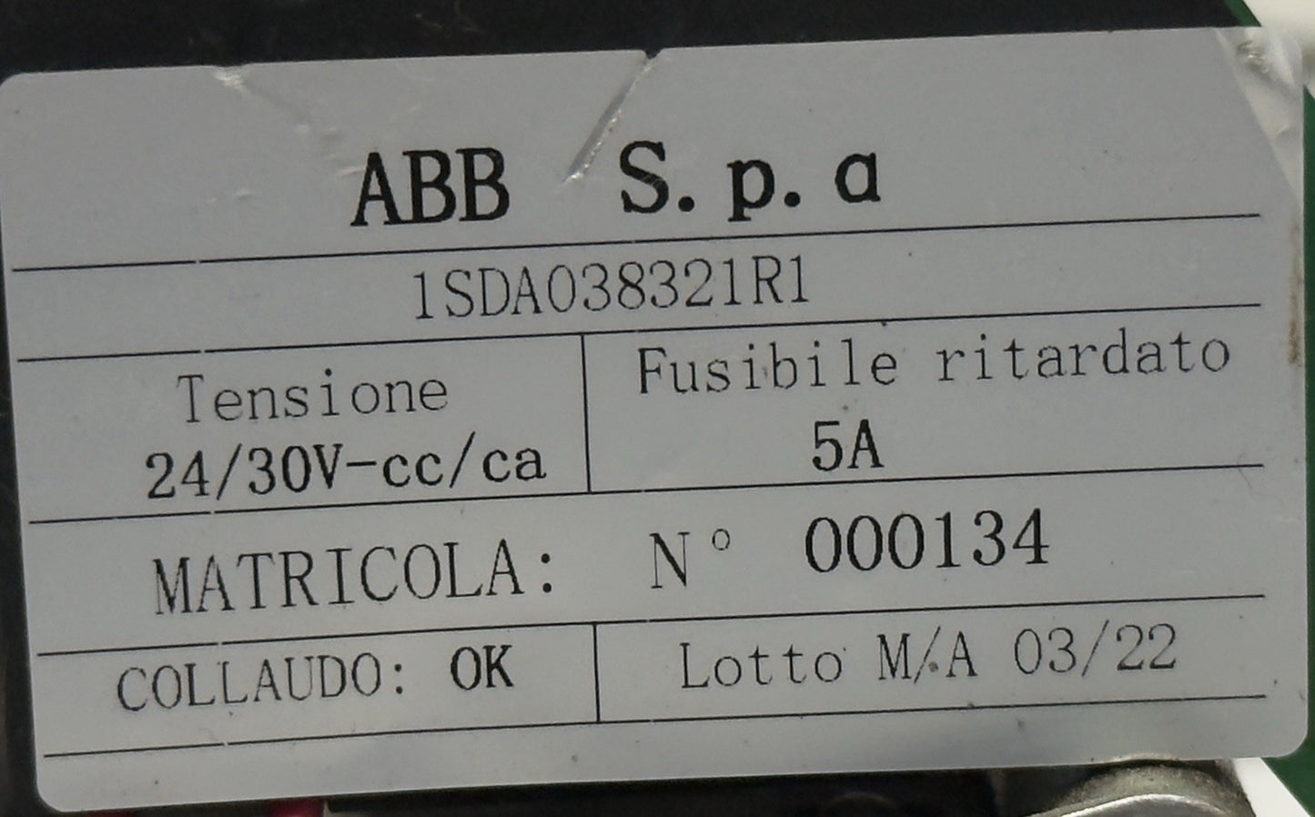 ABB SACE GEARED MOTOR DEVICE  24/30V - Fast Dispatch & Shipping Via Fedex & DHL