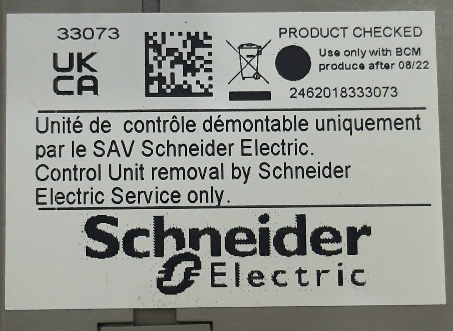 SCHNEIDER MICROLOGIC 6.0A 33073 DIGITAL CIRCUIT BREAKER TRIP RELAY WITH ALARM