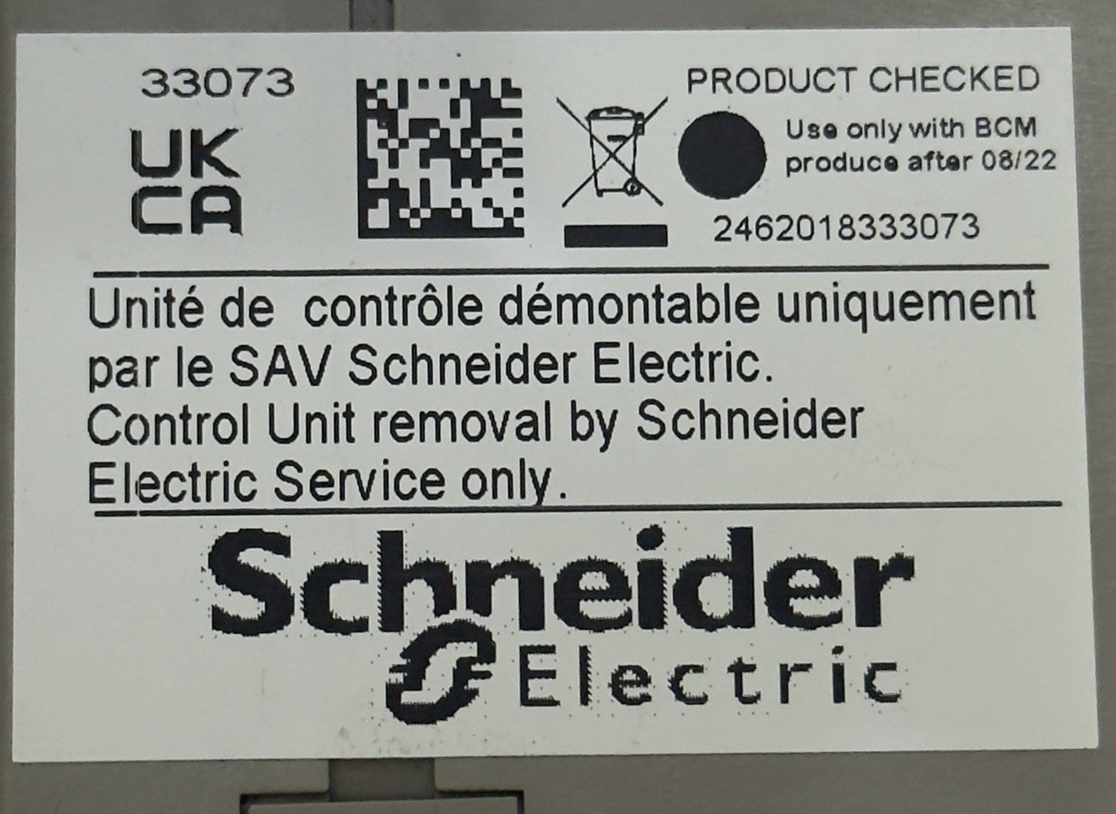 SCHNEIDER MICROLOGIC 6.0A 33073 DIGITAL CIRCUIT BREAKER TRIP RELAY WITH ALARM