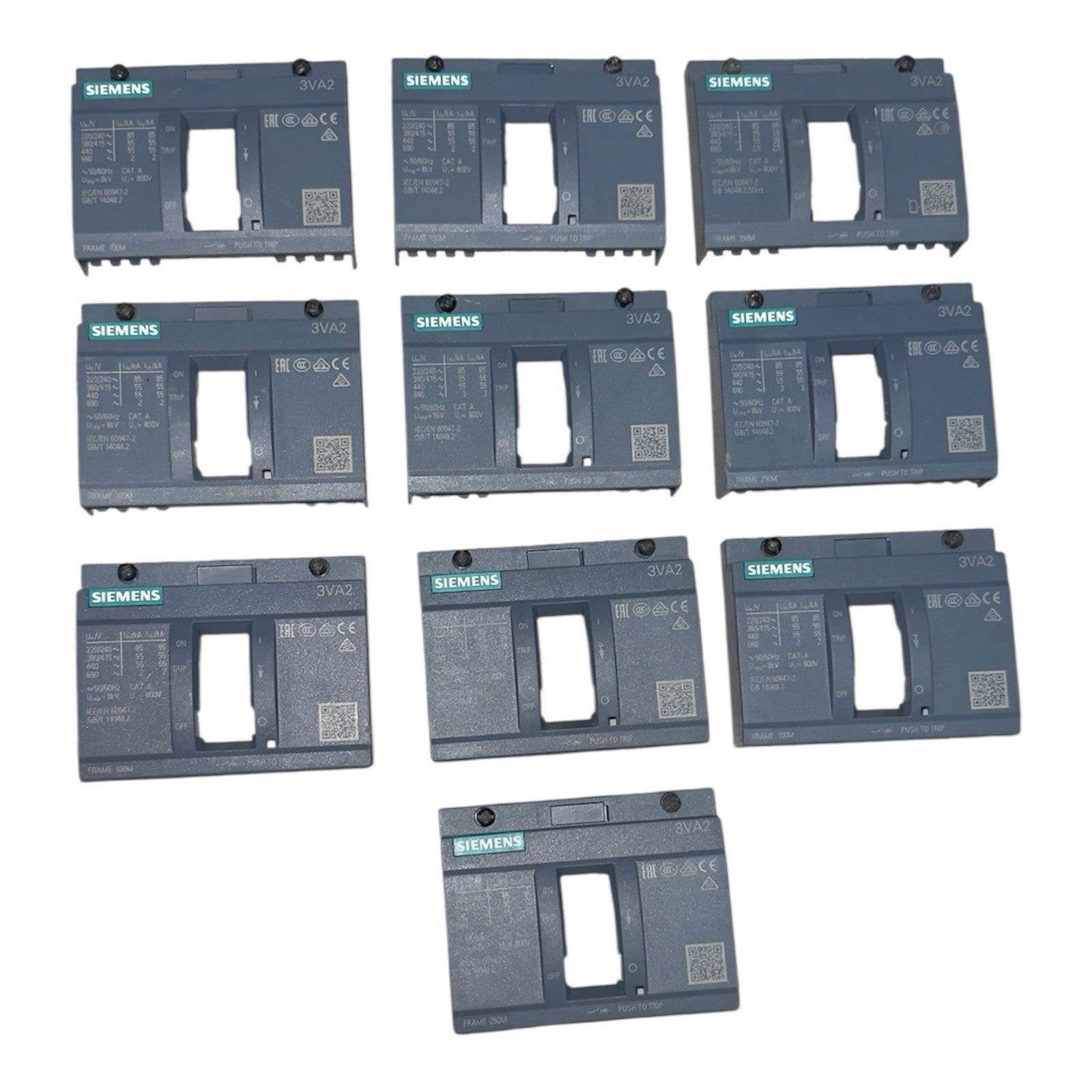 Siemens 3VA2 Molded Case Circuit Breaker Frames- 10 Pis Lot
