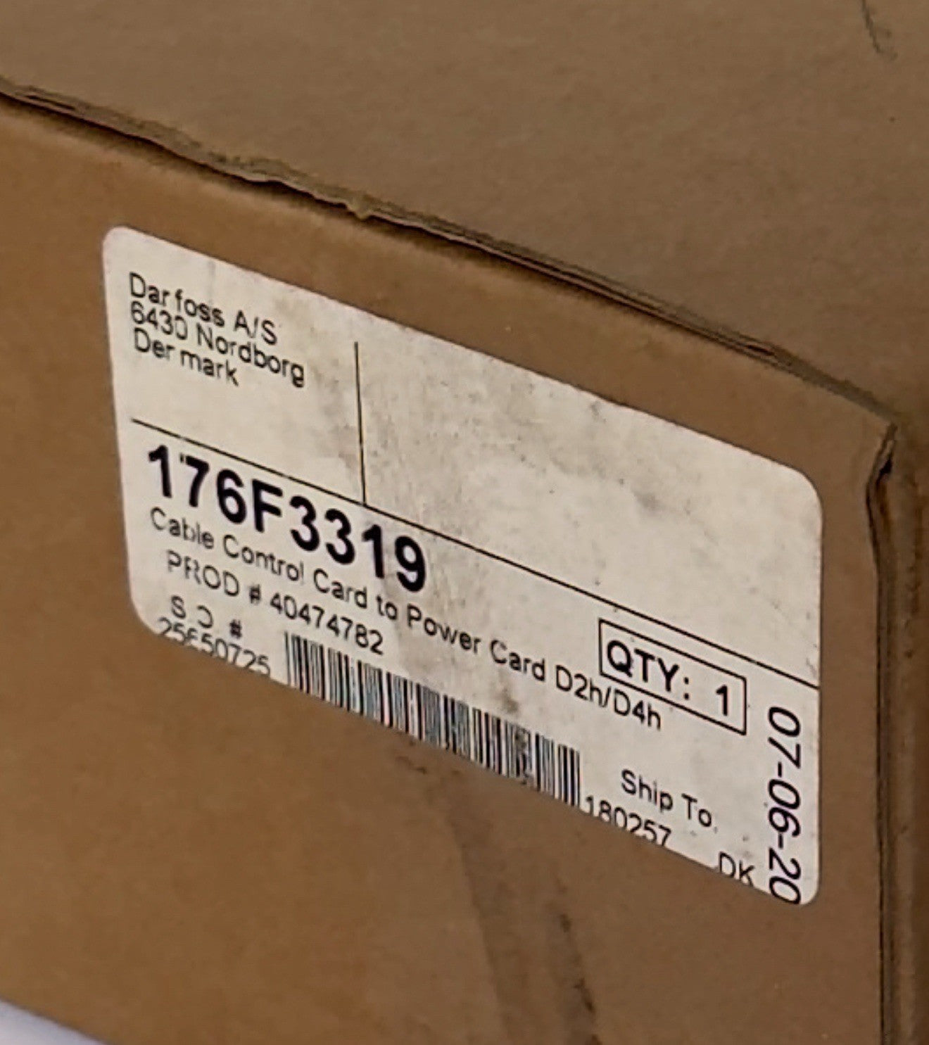 Danfoss 176F3319 Cable Control Card To Power Card D2h/D4h - Made In Denmark