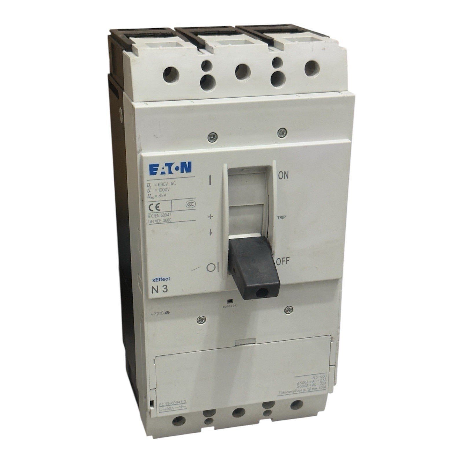 Eaton xEffect N3 Molded Case Circuit Breaker, 400A, 3-Pole- Made In Romania