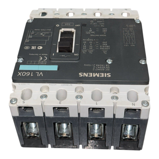 Siemens VL 160X Circuit Breaker 50A 4-Pole 690V VL160X/N