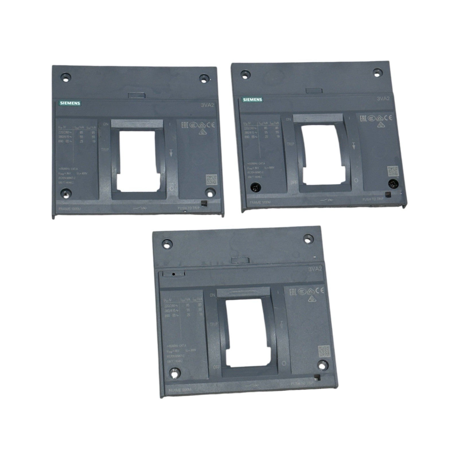 Siemens 3VA2 Small Molded Case Circuit Breaker Frames- 1000M - 3 Pis Lot