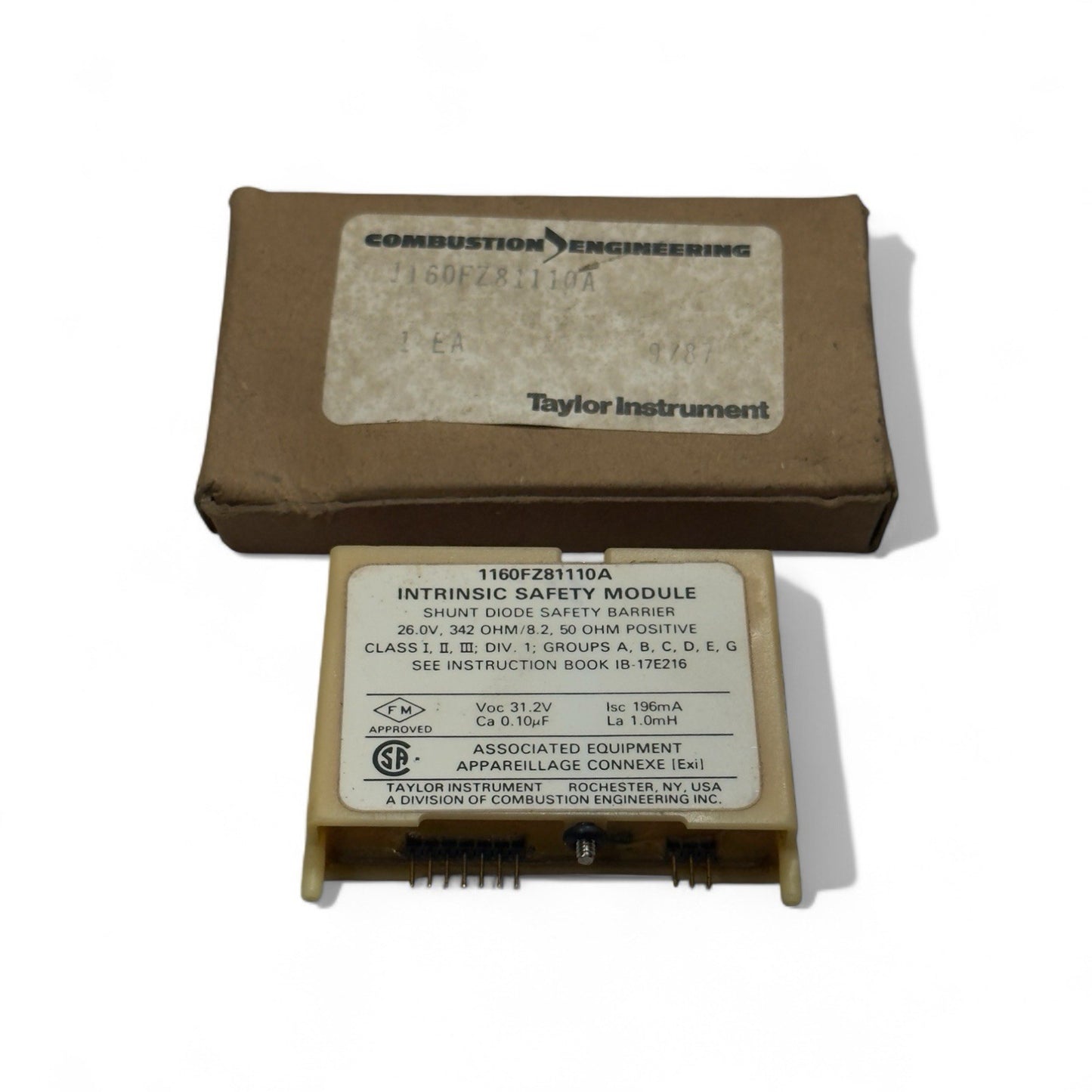 ASEA BROWN BOVERI 1160FZ81110A INTRINSIC SAFETY MODULE