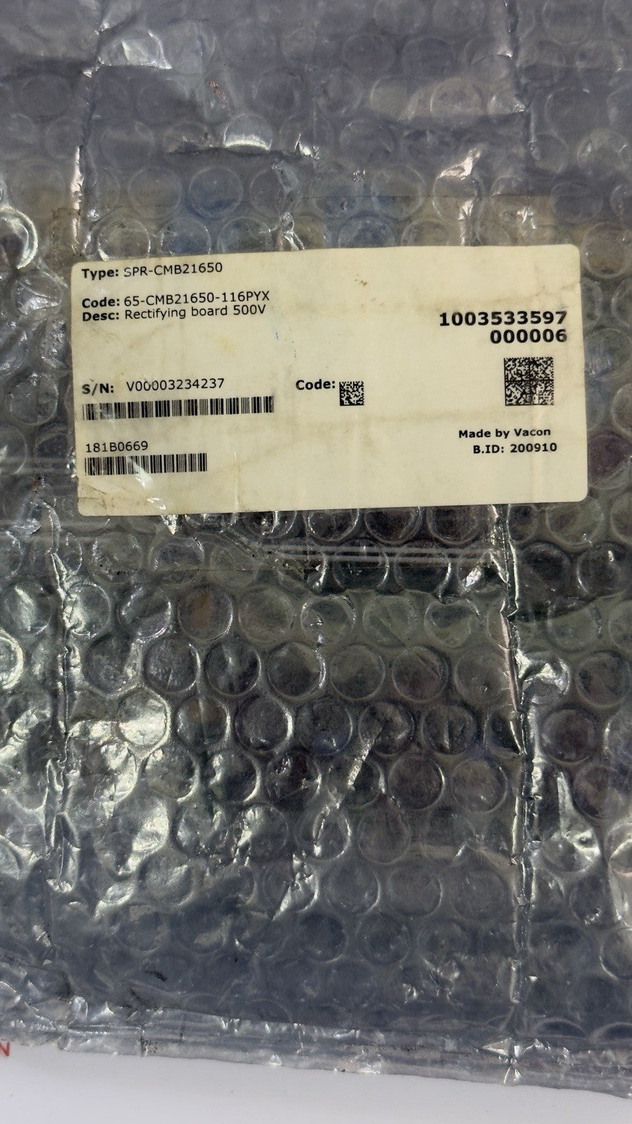 Vacon SPR-CMB21650 Rectifying Board 500V Electronics Circuit Board