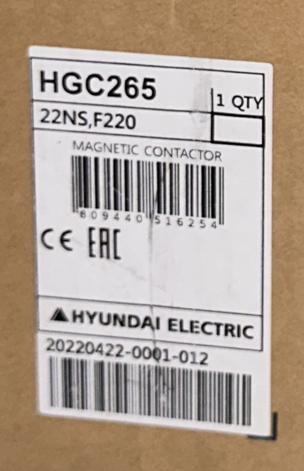 Hyundai HGC 265 Magnetic Contactor