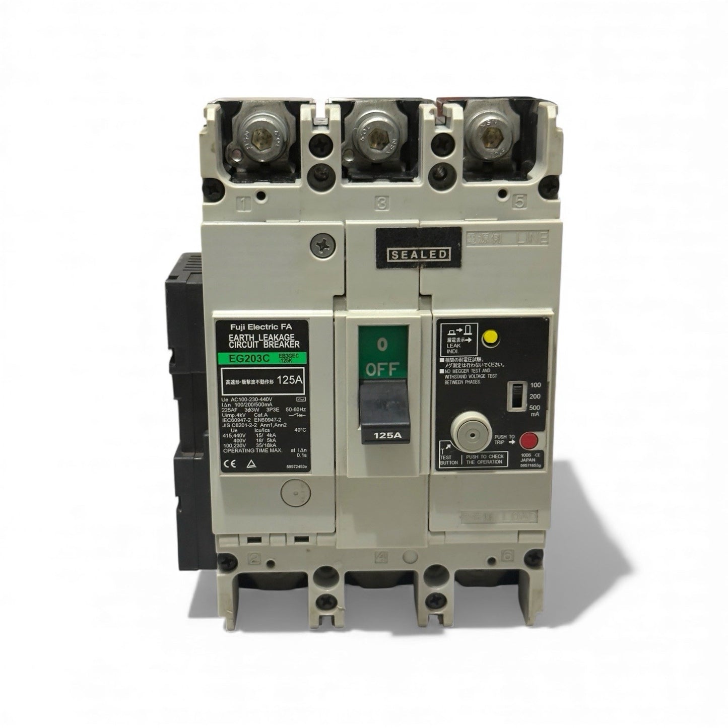 Fuji Electric EG203C 125A EARTH LEAKAGE CIRCUIT BREAKER