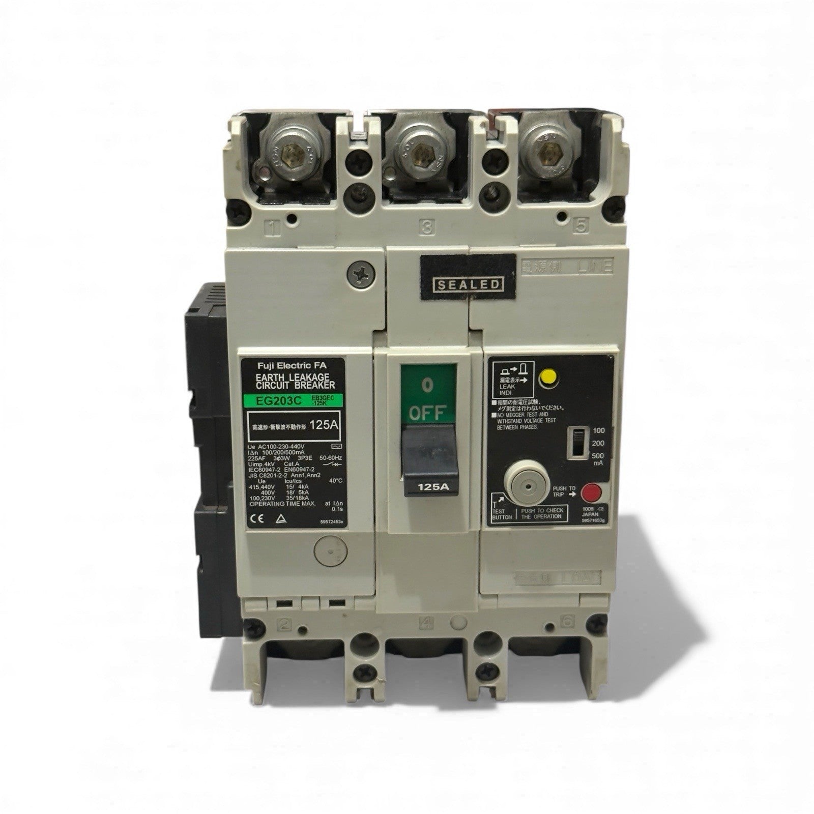 Fuji Electric EG203C 125A EARTH LEAKAGE CIRCUIT BREAKER
