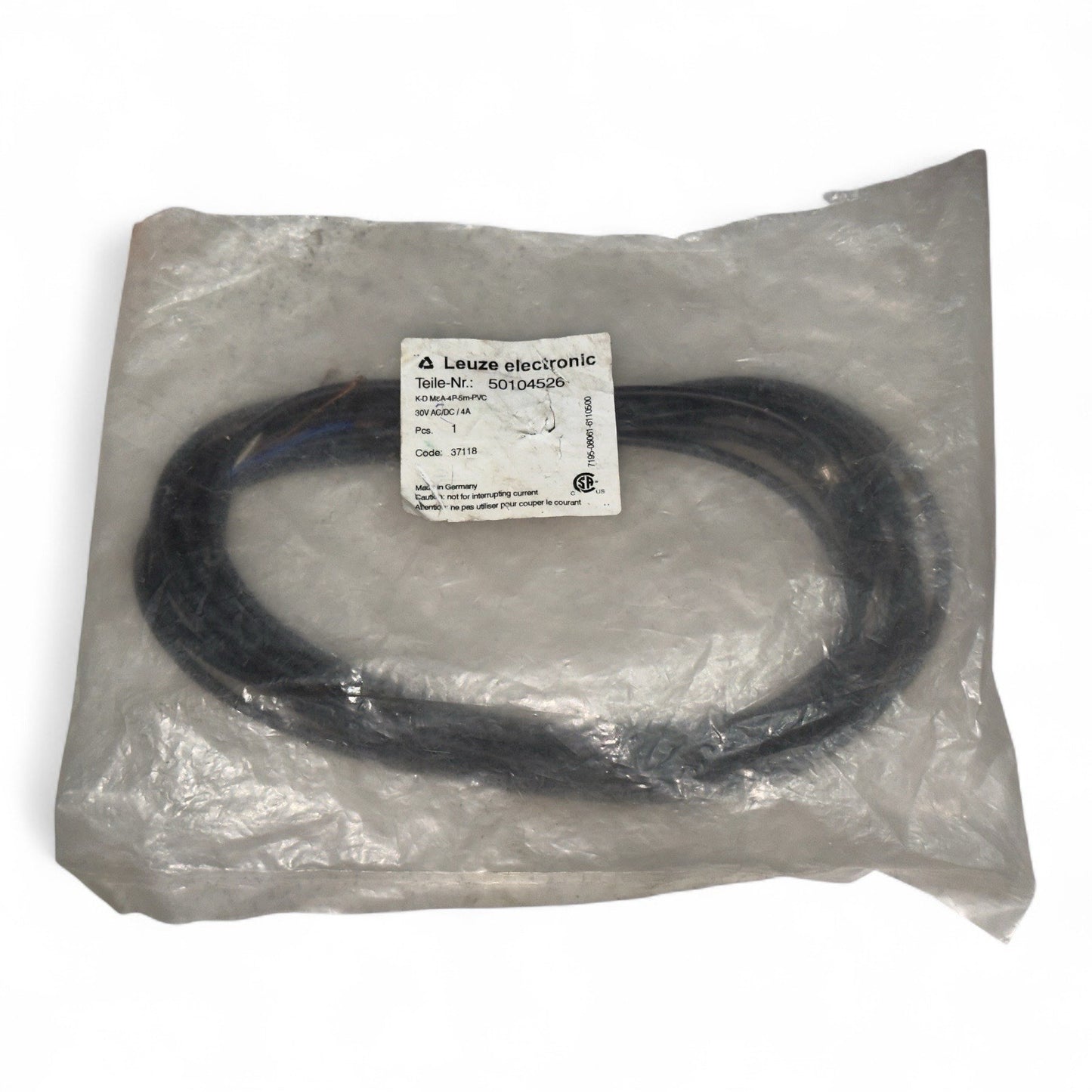 Leuze Electronic Cable KD M8 4P-4M-PVC 50104526 - 4Metre/30Volt, 4-Pin, Germany