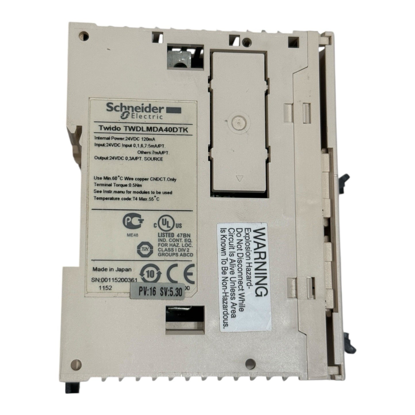 Schneider Twido Extendable TWDLMDA40DTK PLC Base 24VDC 120mA