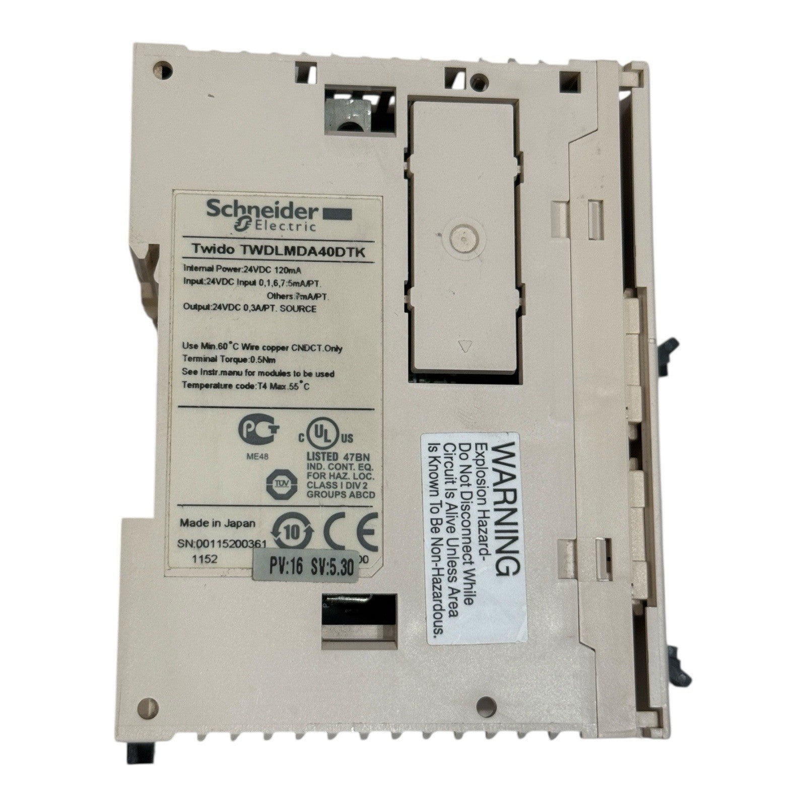 Schneider Twido Extendable TWDLMDA40DTK PLC Base 24VDC 120mA