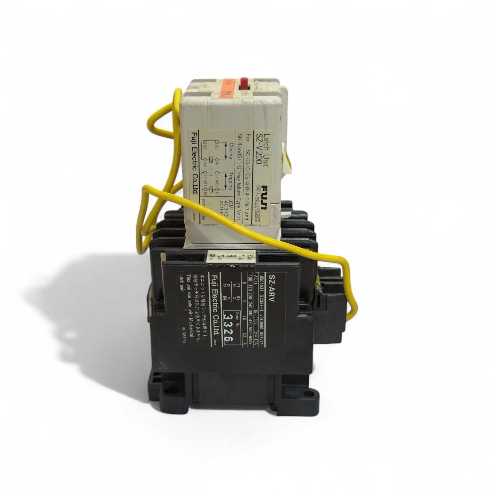 Fuji Electric SH-4/V Contact Auxiliary Relay Latch Unit SZ-V200 With SZ-ARV