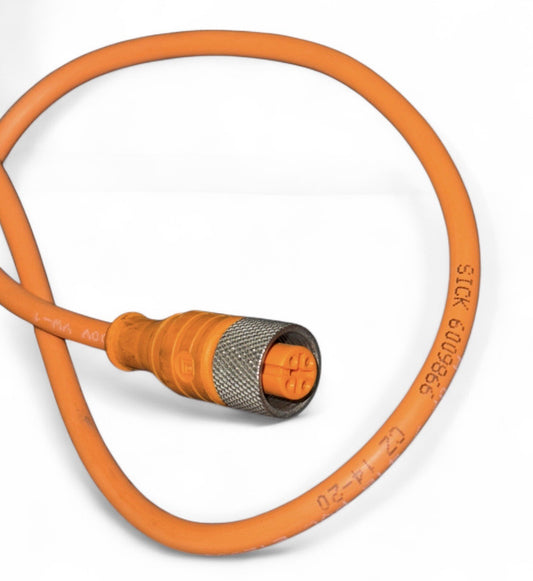 SICK M12 Sensor Cable 4-Pin 4.50Metre/300Volt Orange PVC Industrial Automation