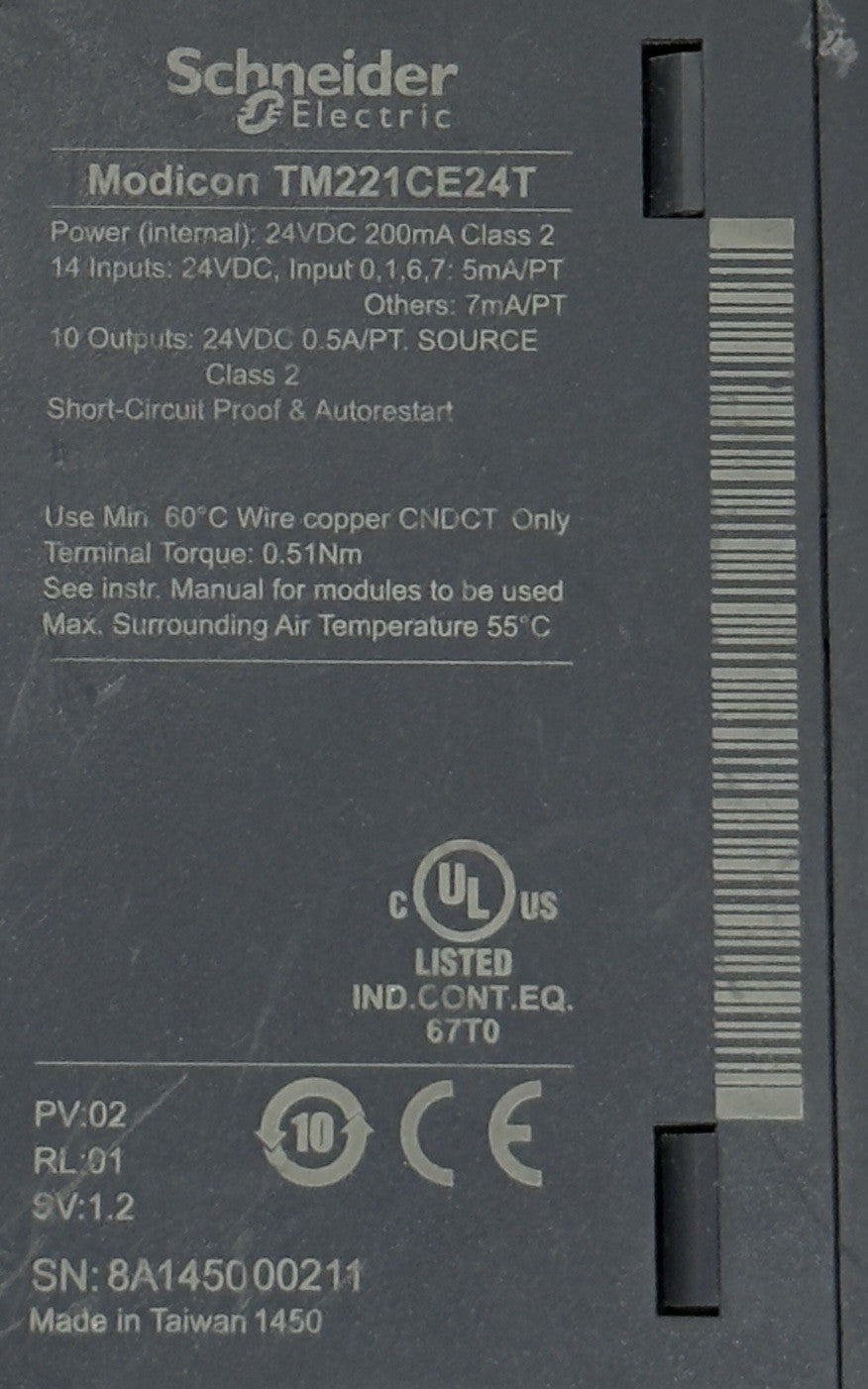 Schneider Electric Modicon M221 PLC TM221CE24T - 24 I/O