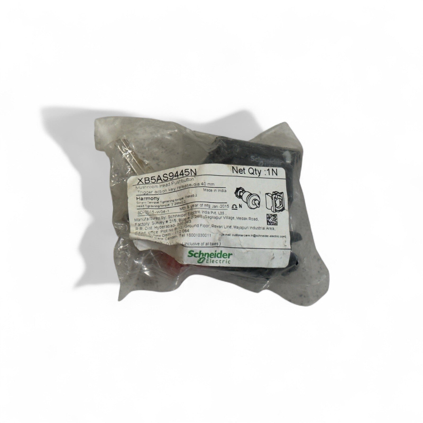 12 Pis Lot - Schneider XB5AS9445N Emergency Stop Push Button with Key Release