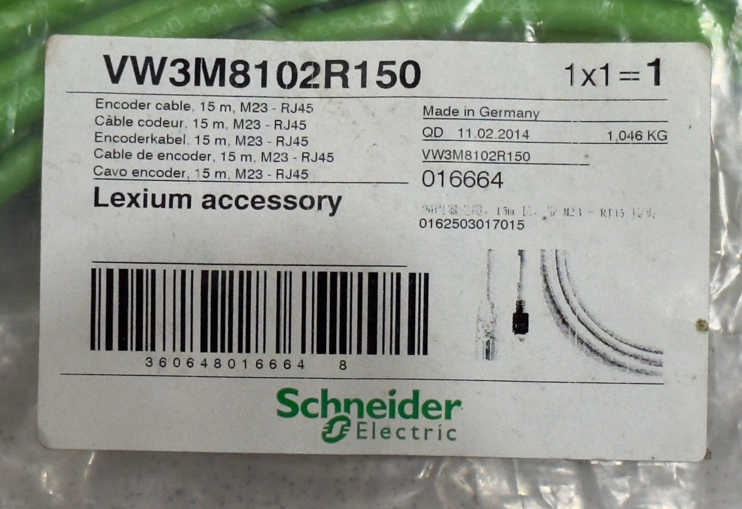 Schneider Lexium Accessory VW3M8102R150 PacDrive Cable