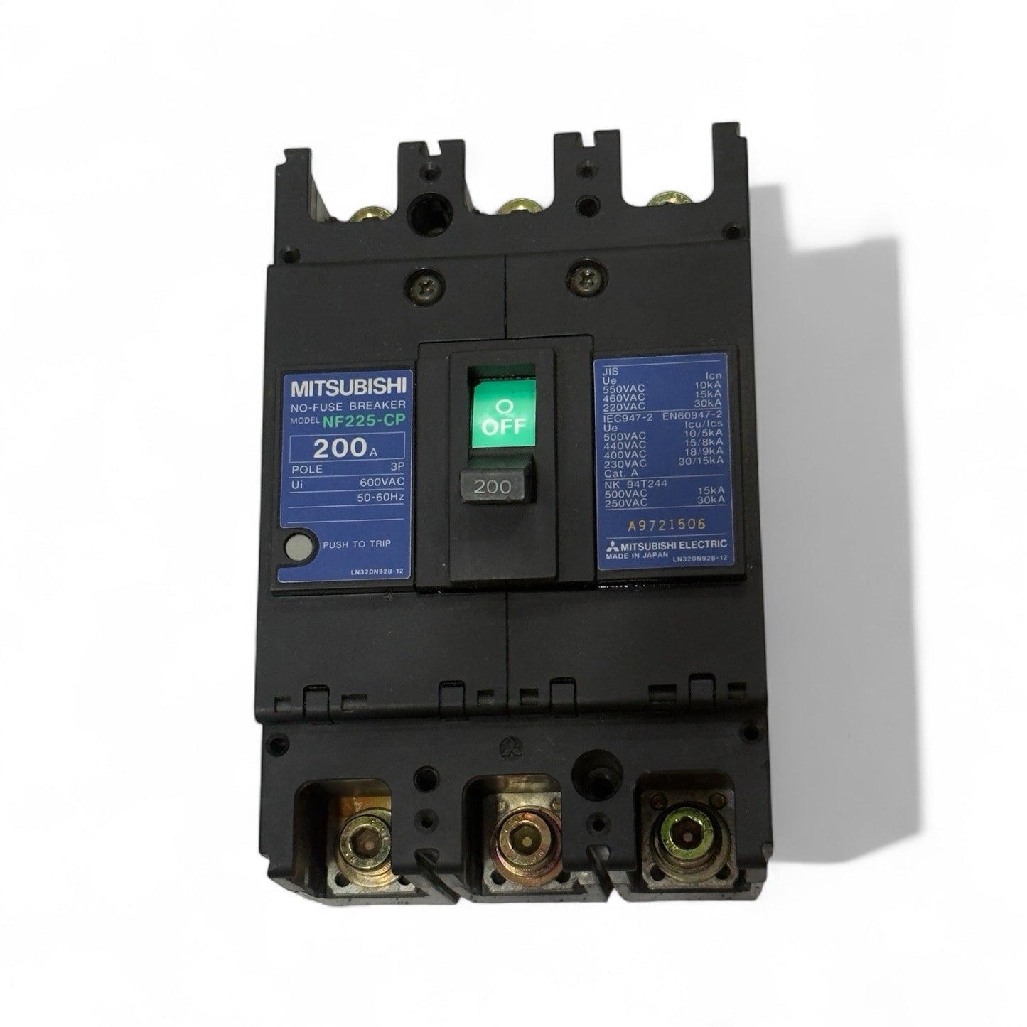Mitsubishi NF225-CP 200 Amp 3 Pole Circuit Breaker