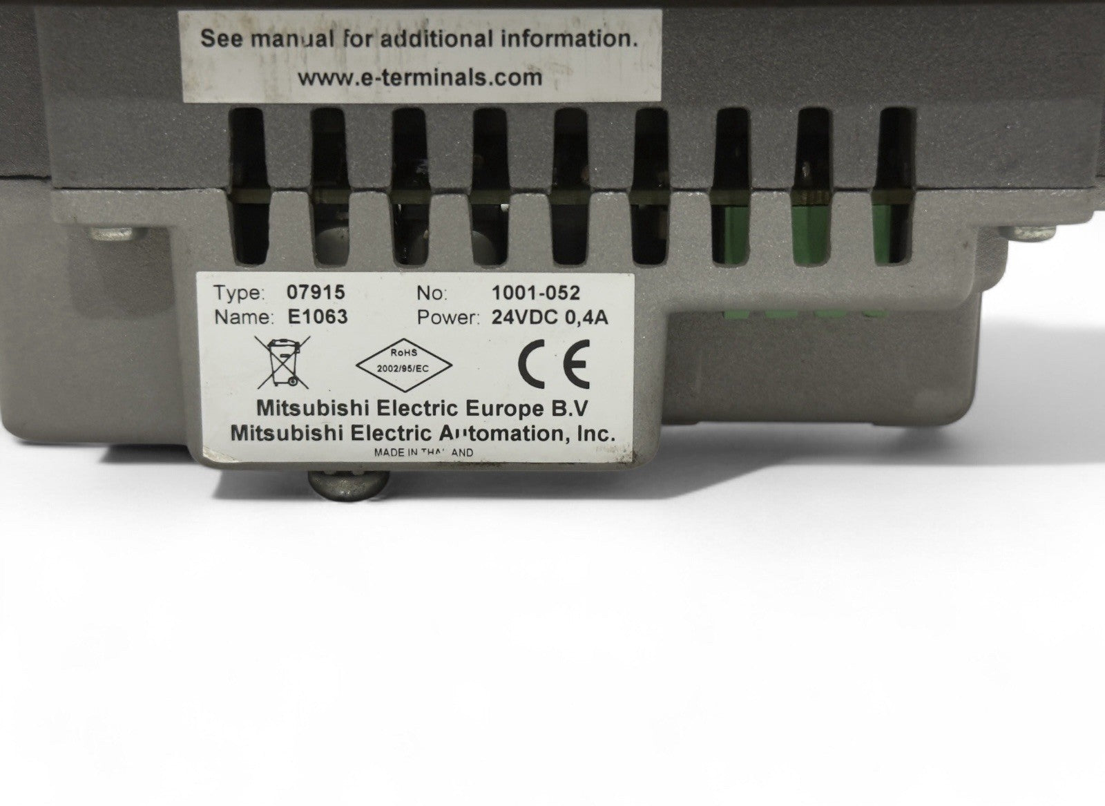 Mitsubishi E1063 Touch HMI Operator Panel - Free Fast Shipping Via FedEx & DHL