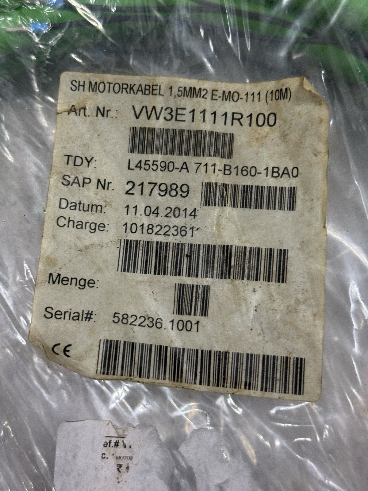Schneider Electric VW3E1111R100 PLC,Ac Drive,Motor Cable 10Metre / 1000Volt
