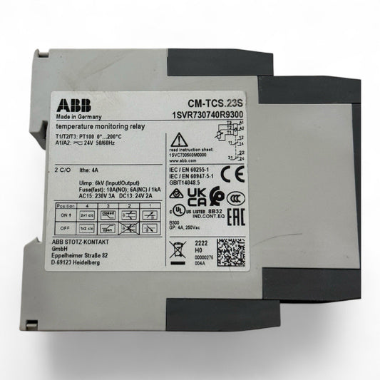 ABB CM-TCS Temperature Monitoring Relay 1SVR730740R9300 PT100 0-200°C 24V - New