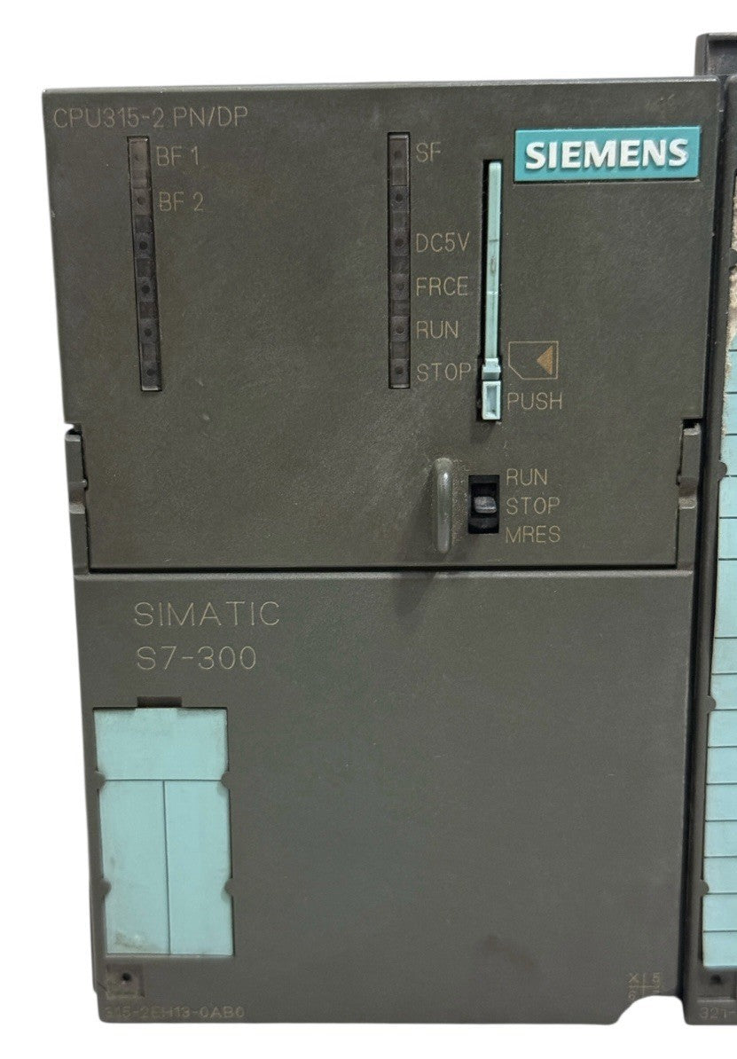 Siemens SIMATIC S7-300 PLC System with CPU 315-2 PN/DP, SM321, and SM322 Modules