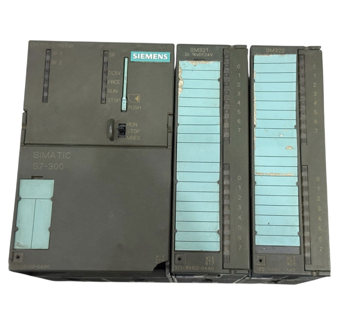 Siemens SIMATIC S7-300 PLC System with CPU 315-2 PN/DP, SM321, and SM322 Modules