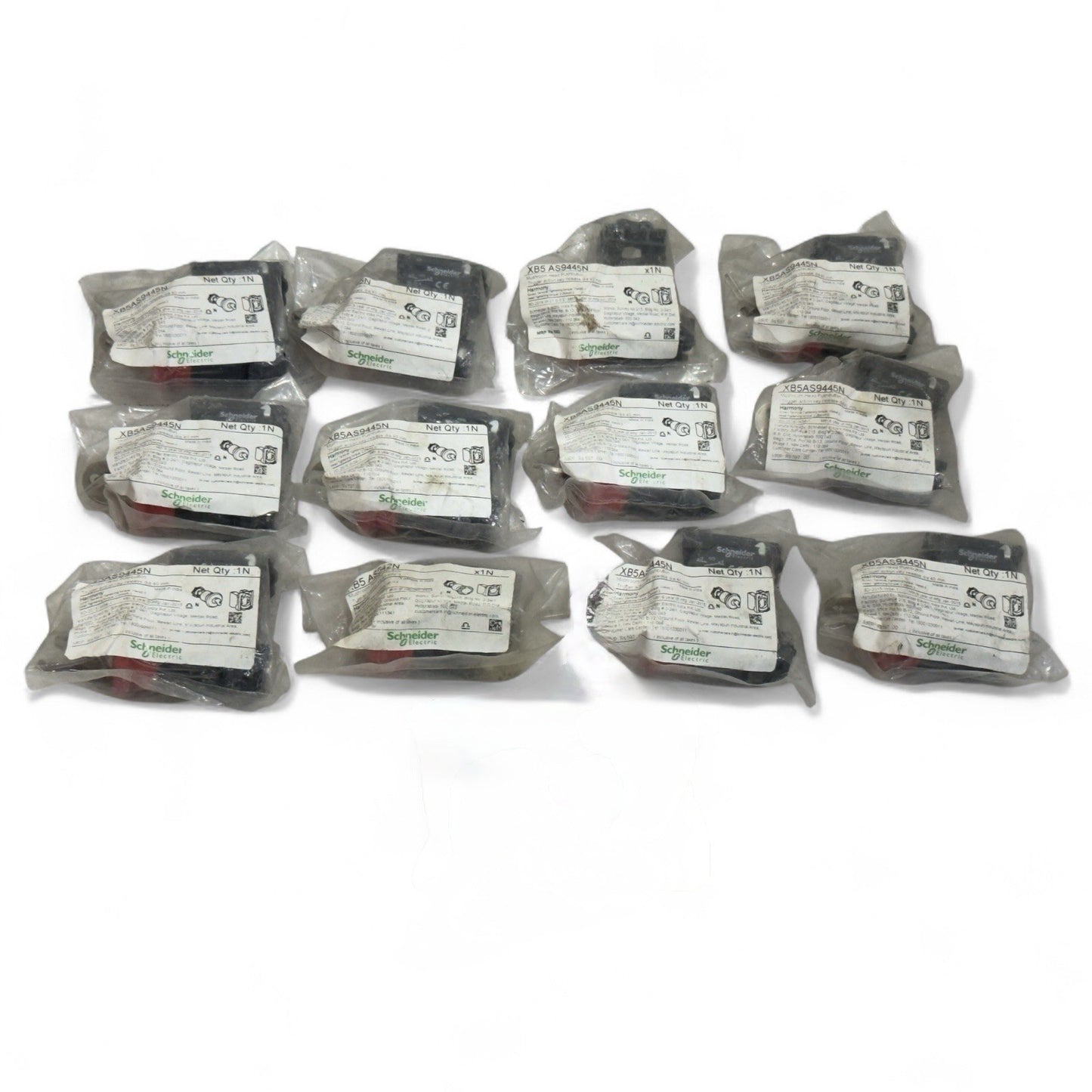 12 Pis Lot - Schneider XB5AS9445N Emergency Stop Push Button with Key Release