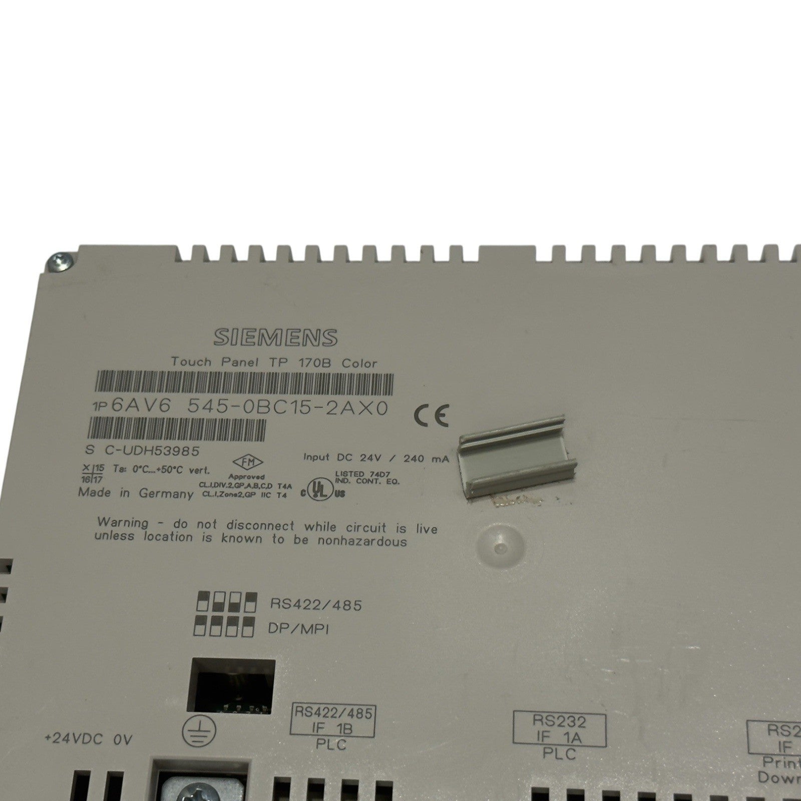 SIEMENS Touch Panel TP 170B Color 6A V6 545-0BC15-2AX0