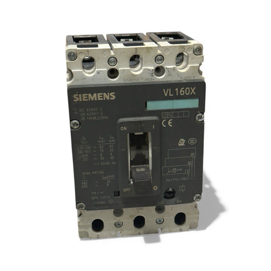 SIEMENS VL160X MCCB CIRCUIT BREAKER 100 AMPS - 3VL1710- 1DD3